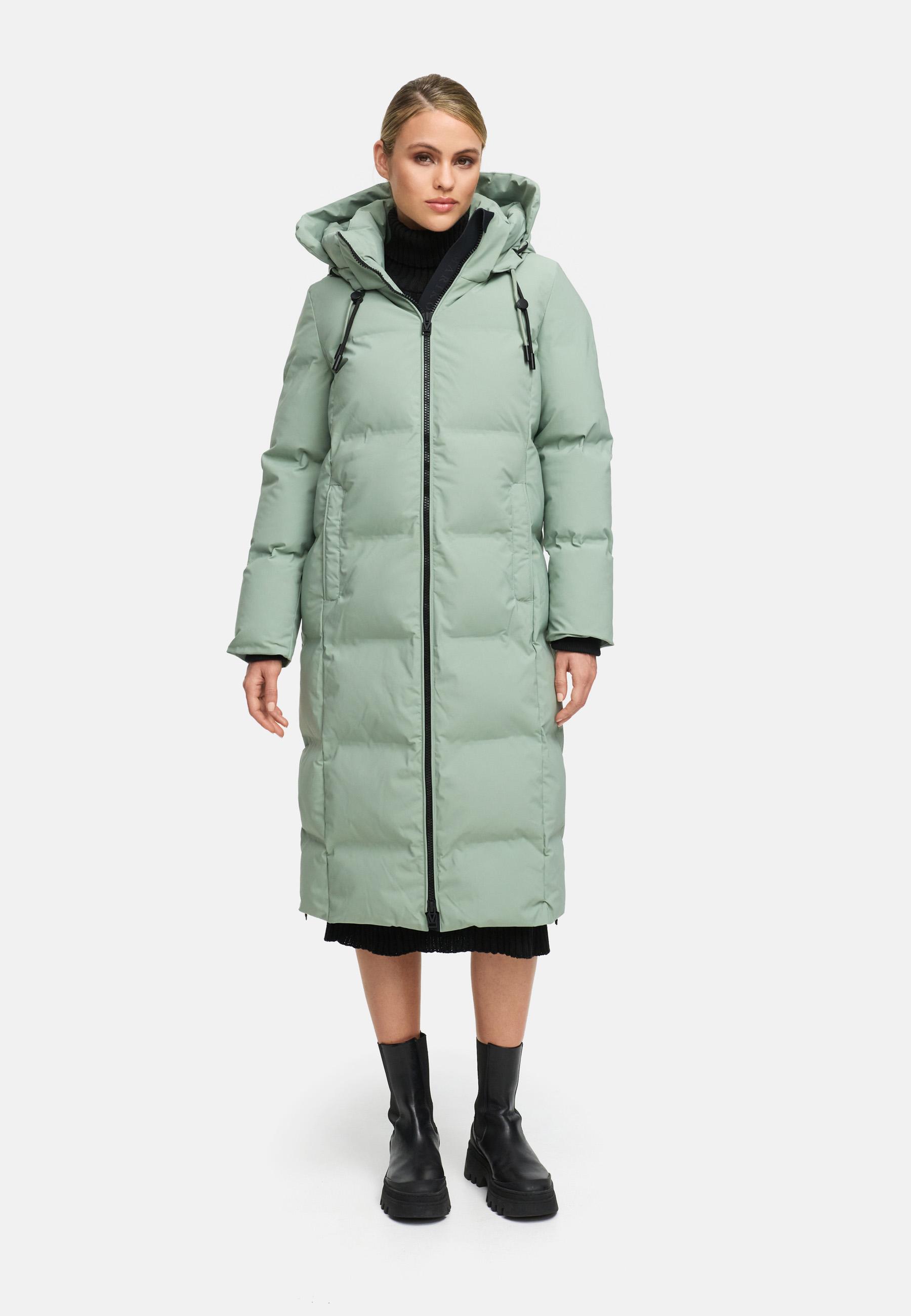 Winter Steppmantel mit Kapuze Tikoraa 16 Smokey Mint