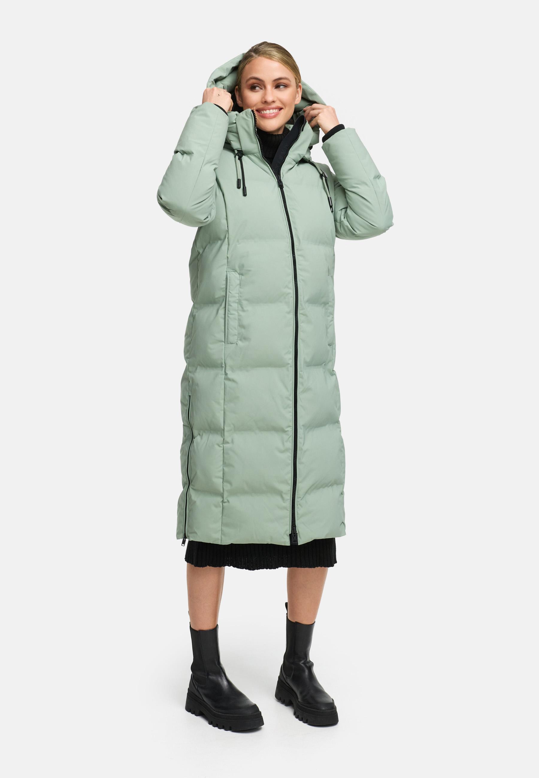 Winter Steppmantel mit Kapuze Tikoraa 16 Smokey Mint