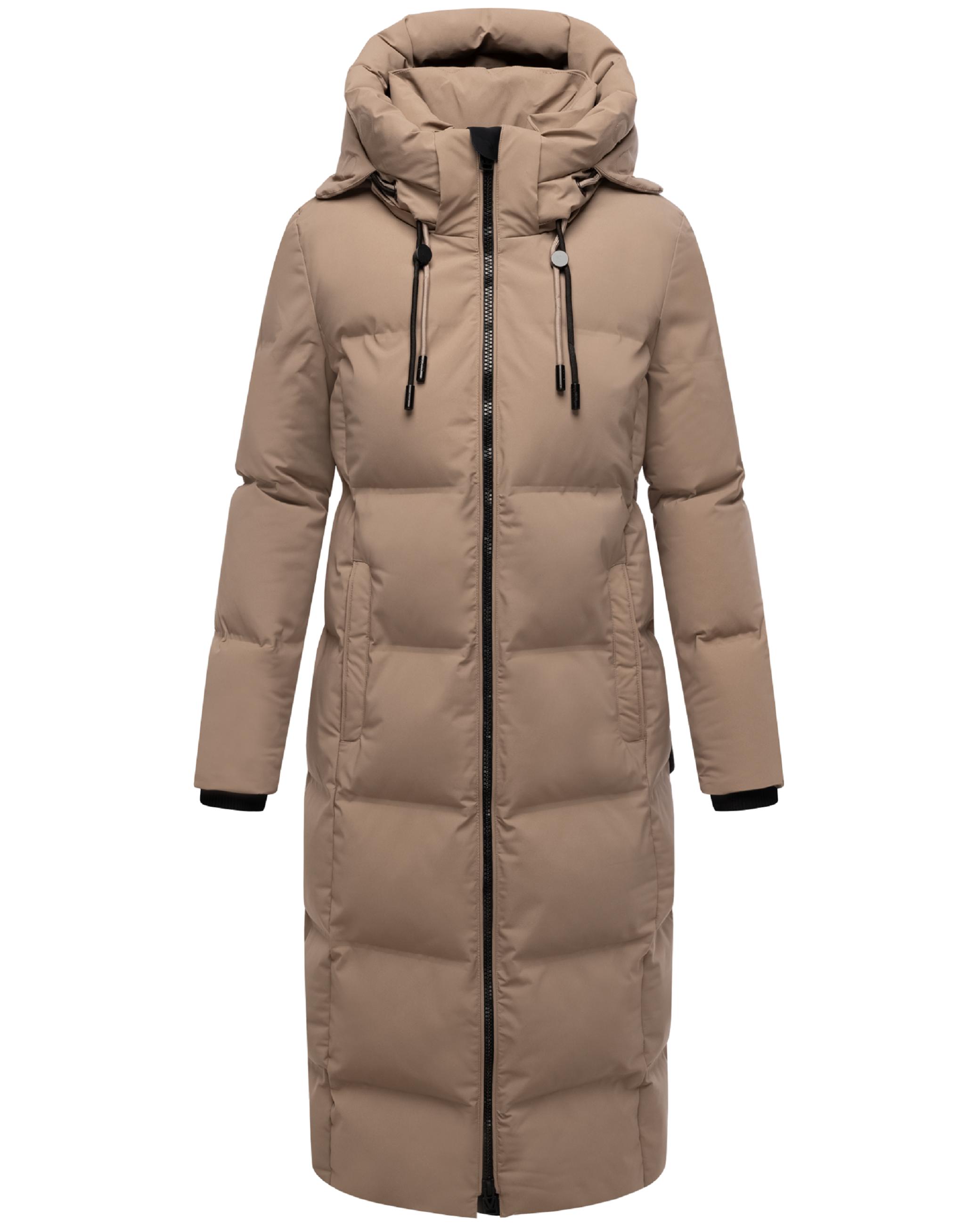 Winter Steppmantel mit Kapuze Tikoraa 16 Taupe Grey