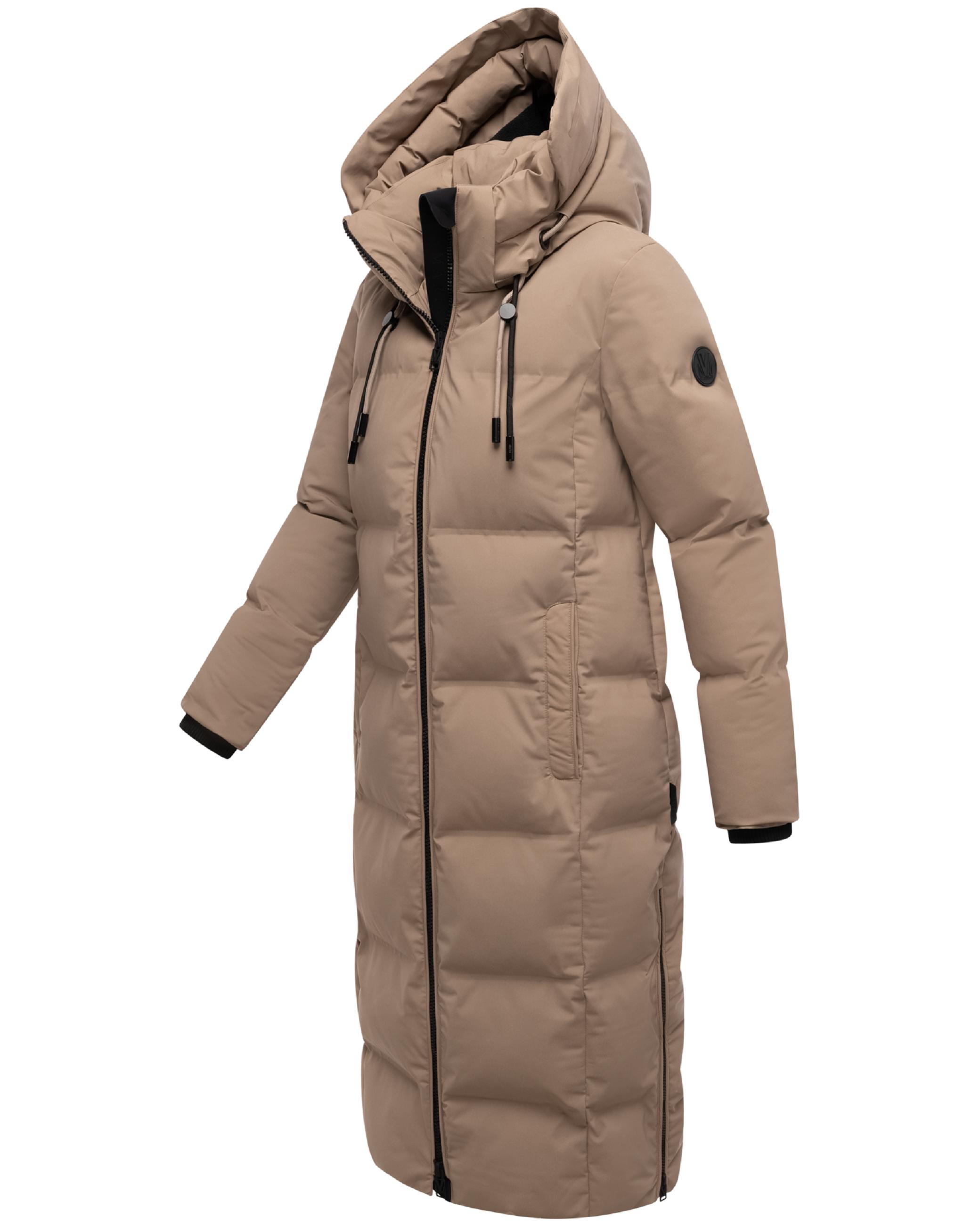 Winter Steppmantel mit Kapuze Tikoraa 16 Taupe Grey