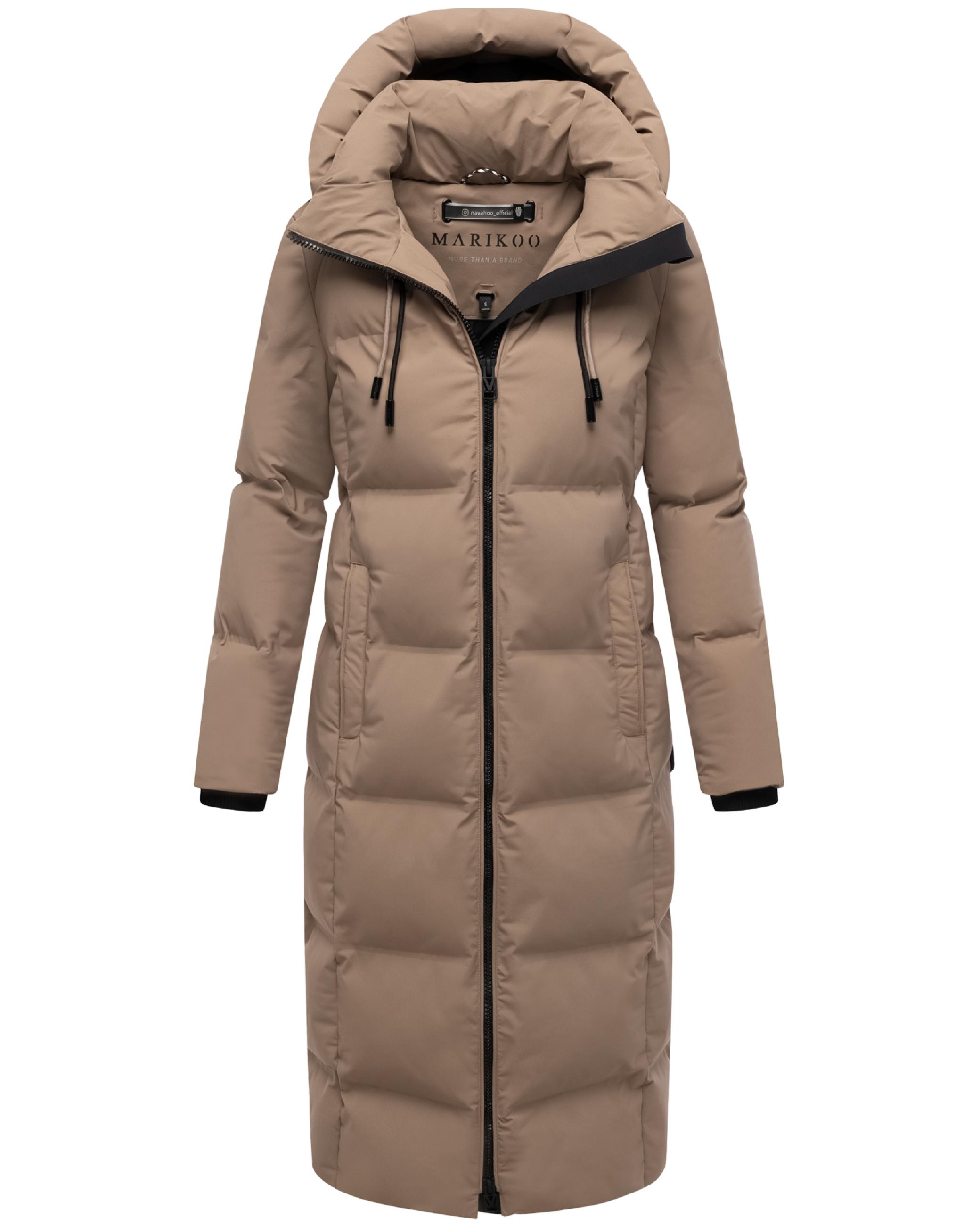Winter Steppmantel mit Kapuze Tikoraa 16 Taupe Grey