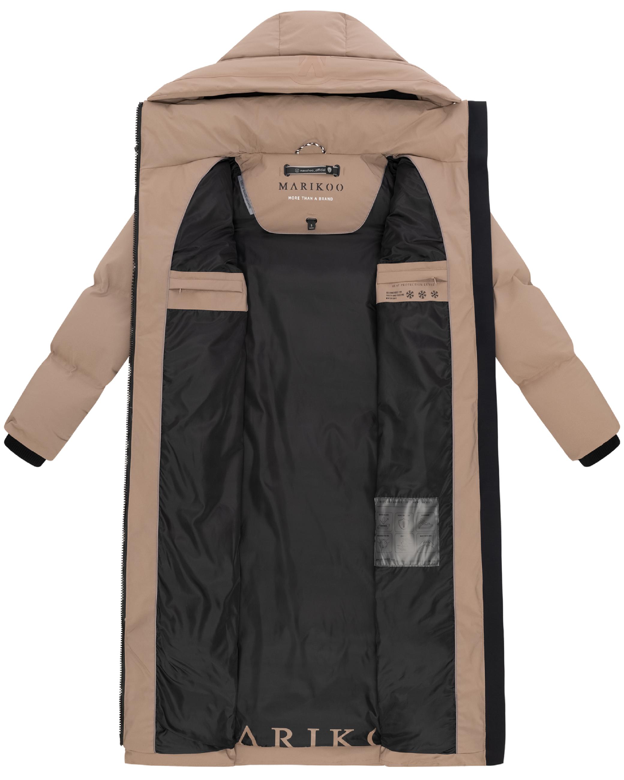 Winter Steppmantel mit Kapuze Tikoraa 16 Taupe Grey