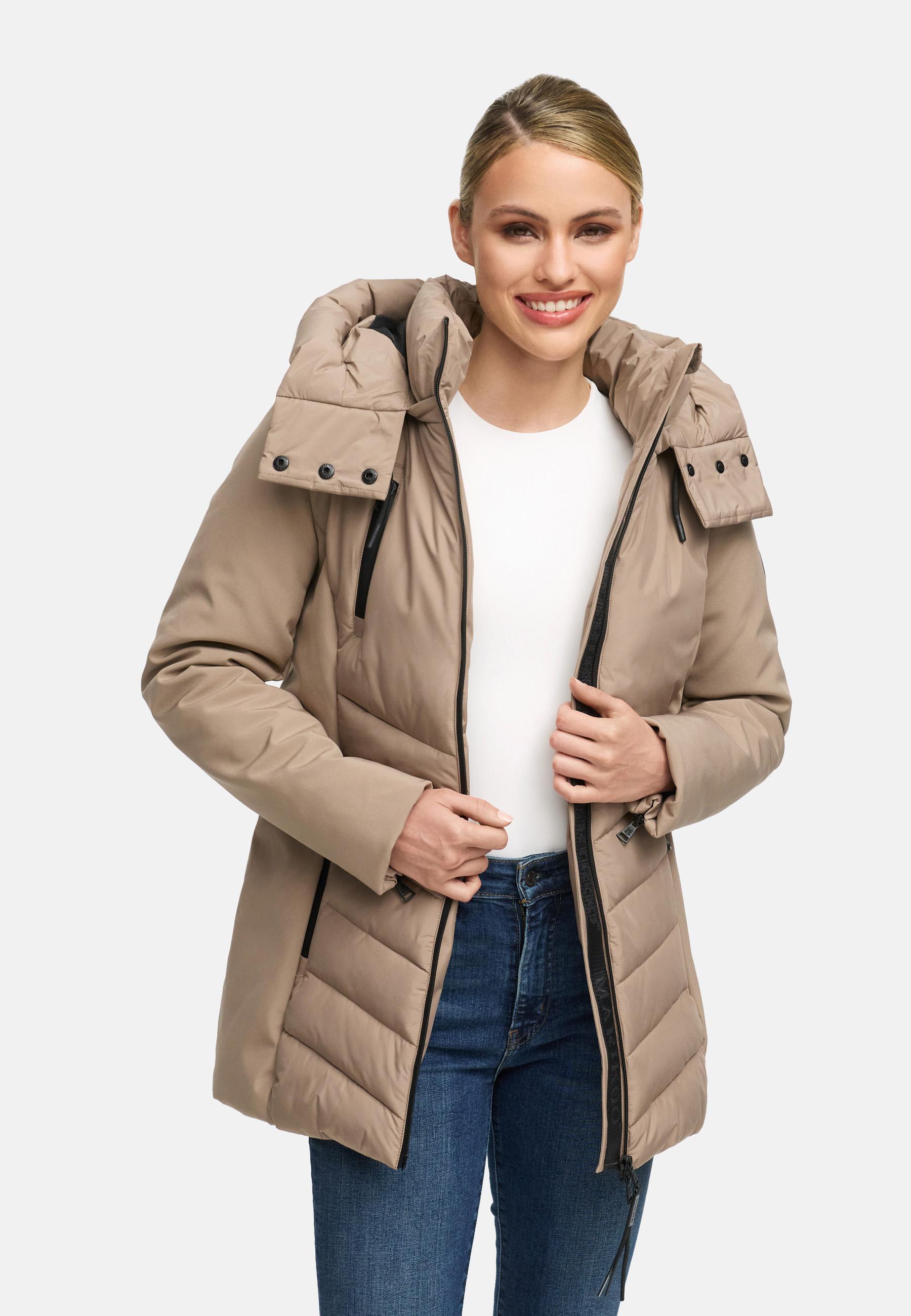 Winter Jacke mit Kapuze "Tivaa XVI" Taupe Grey