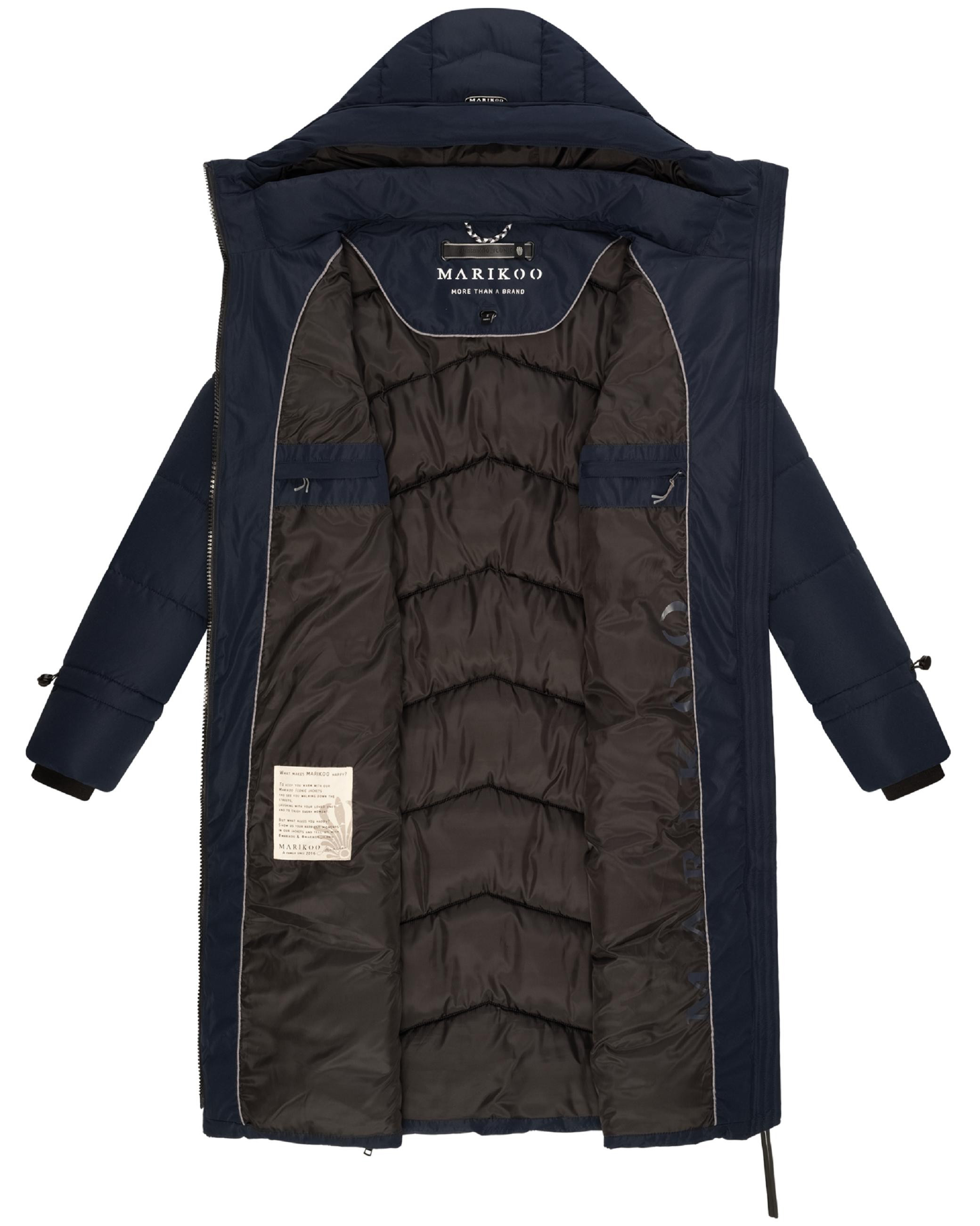 Langer Steppmantel mit Kapuze "Tomomii XVI" Navy