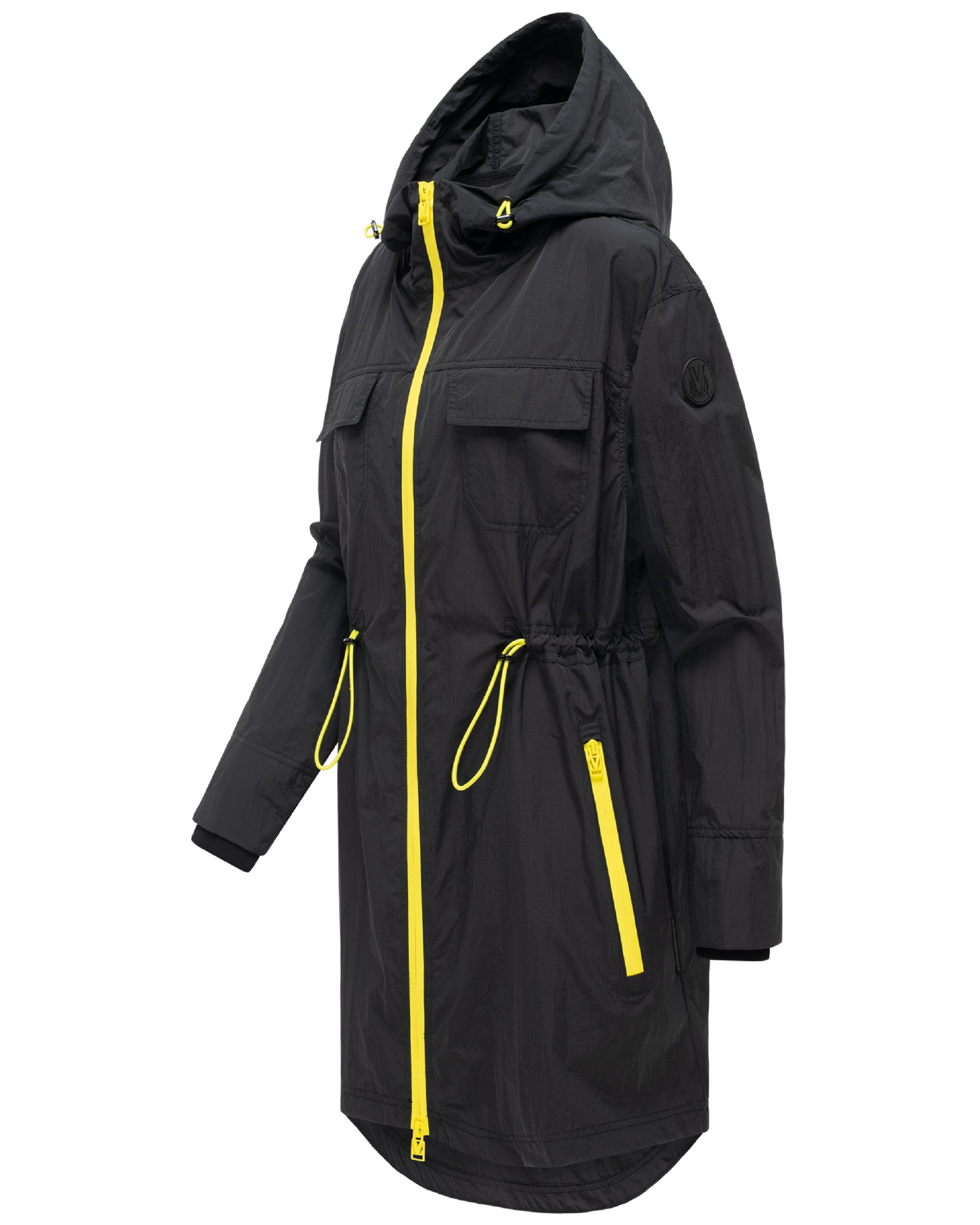 Parka leichter Übergangsmantel mit Taillenzugkordeln "Trüffelbonbon 16" Black