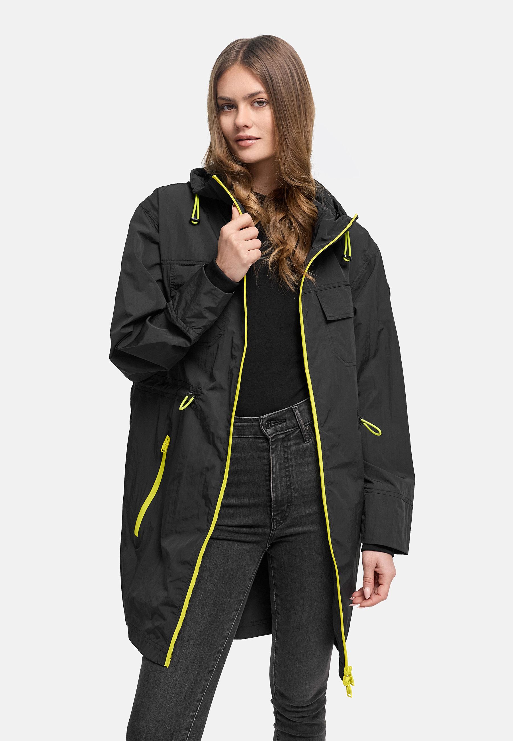 Parka leichter Übergangsmantel mit Taillenzugkordeln "Trüffelbonbon 16" Black