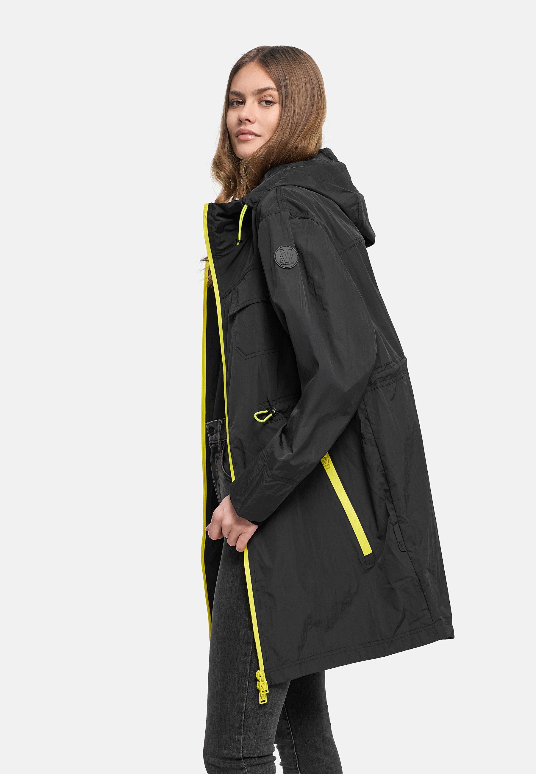 Parka leichter Übergangsmantel mit Taillenzugkordeln "Trüffelbonbon 16" Black