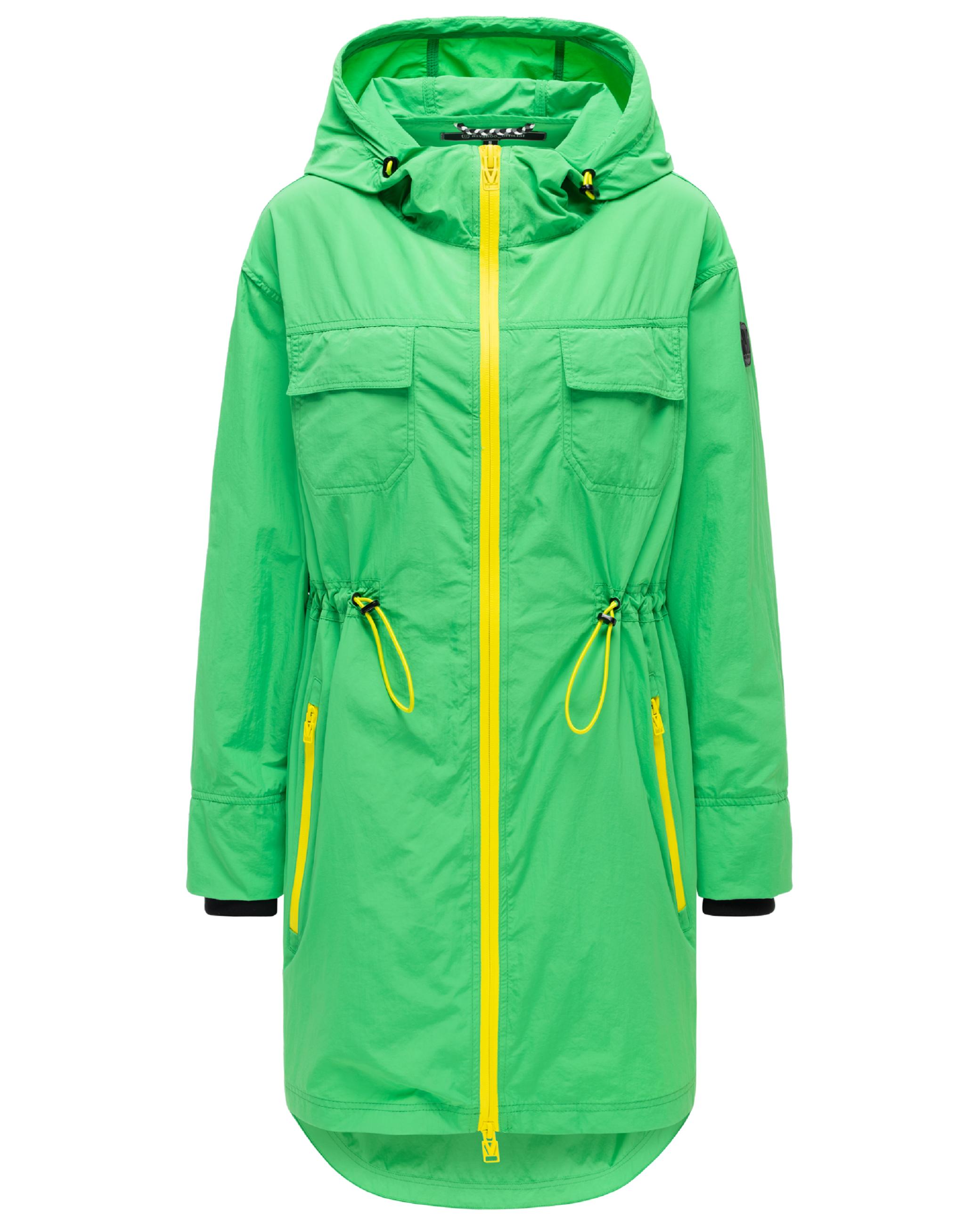 Parka leichter Übergangsmantel mit Taillenzugkordeln "Trüffelbonbon 16" Cactus Green