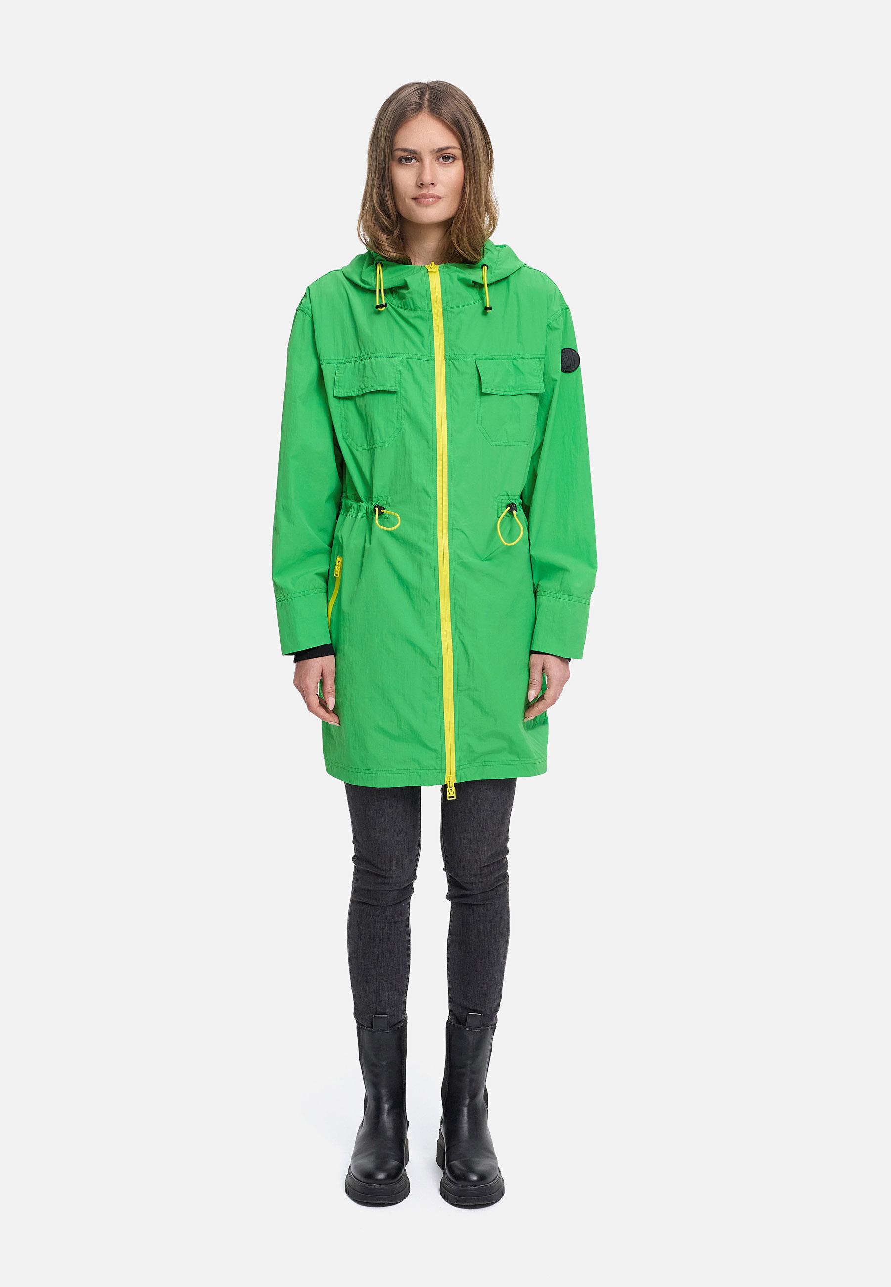 Parka leichter Übergangsmantel mit Taillenzugkordeln "Trüffelbonbon 16" Cactus Green