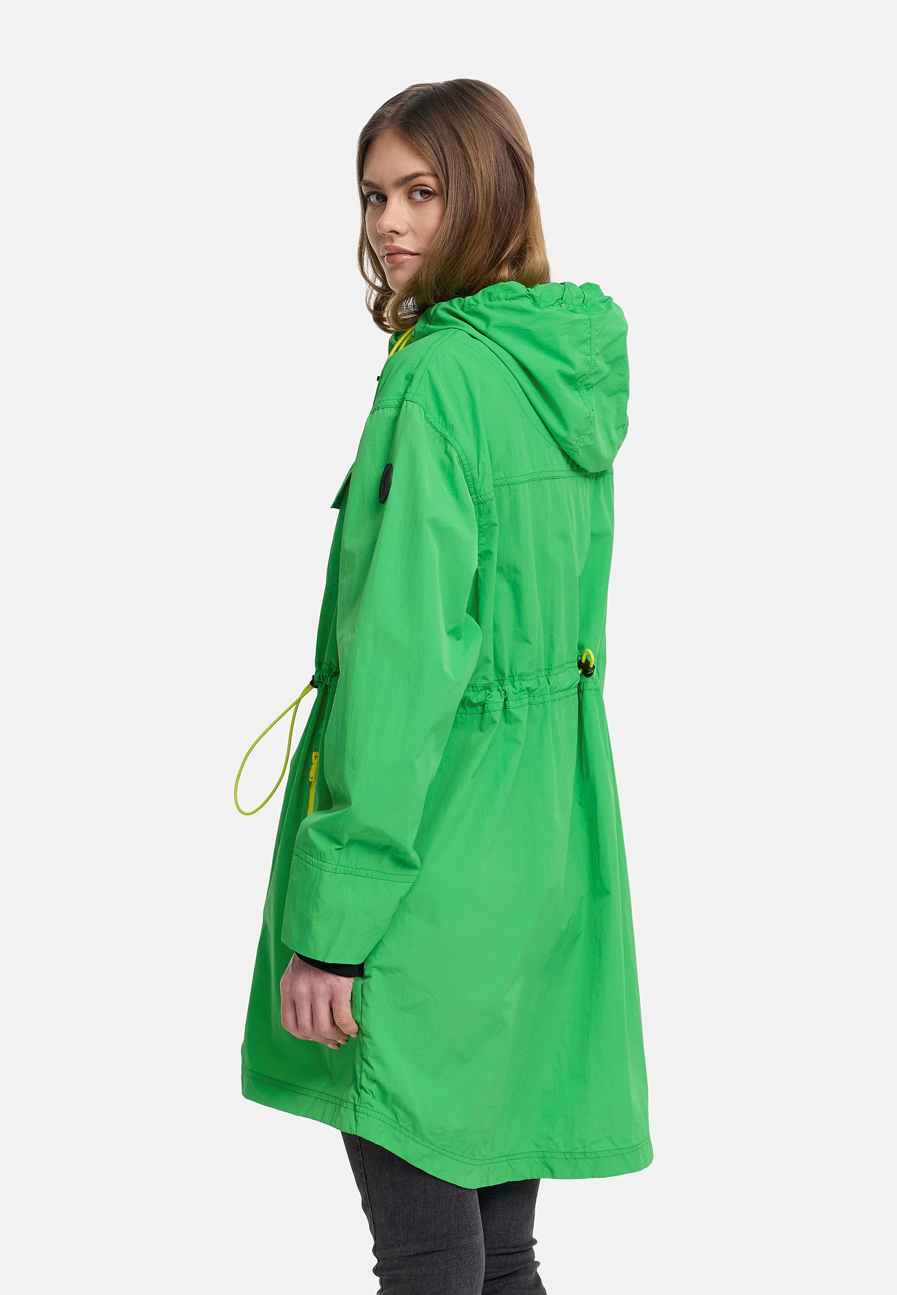 Parka leichter Übergangsmantel mit Taillenzugkordeln "Trüffelbonbon 16" Cactus Green
