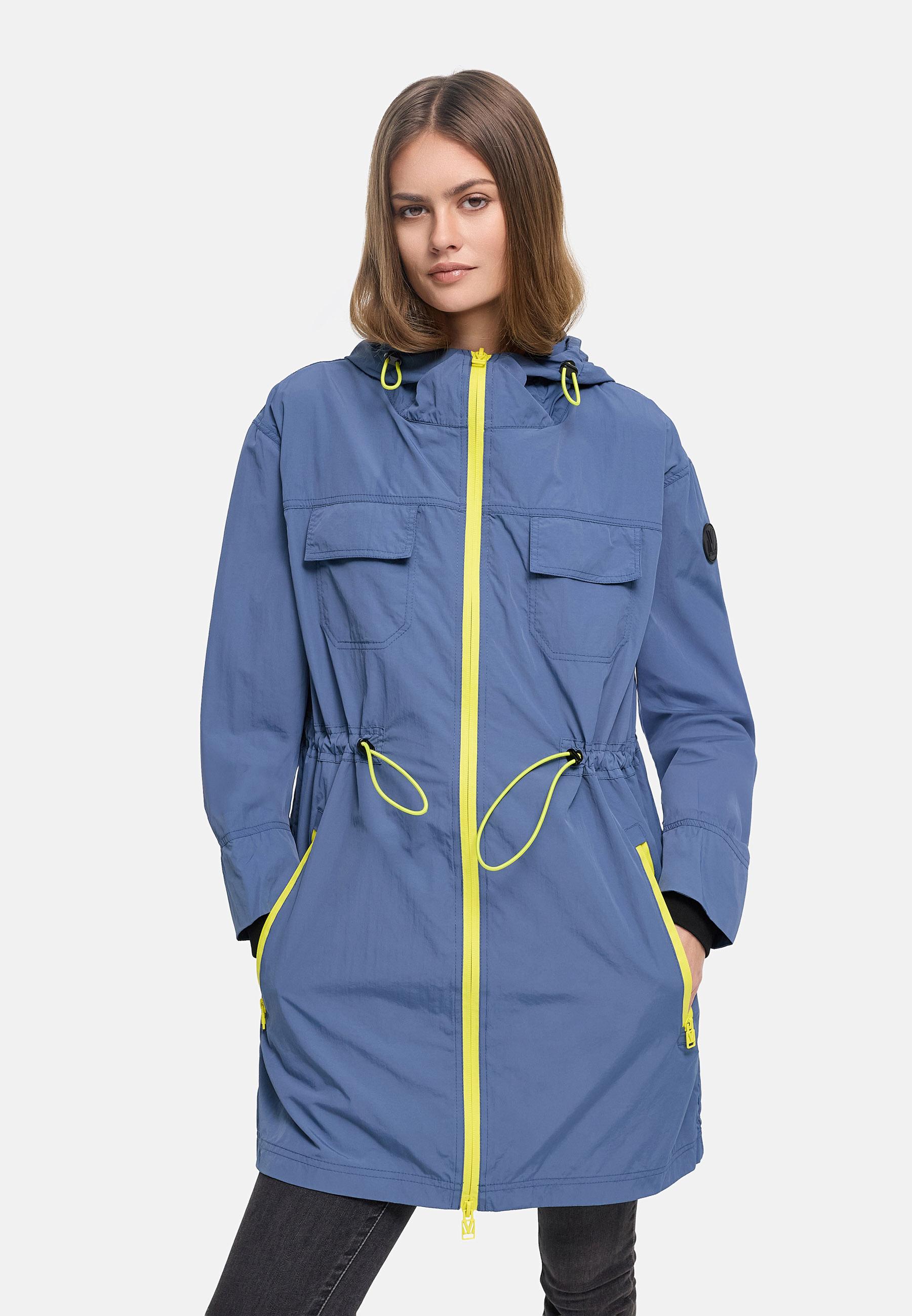 Parka leichter Übergangsmantel mit Taillenzugkordeln "Trüffelbonbon 16" Dusty Blue