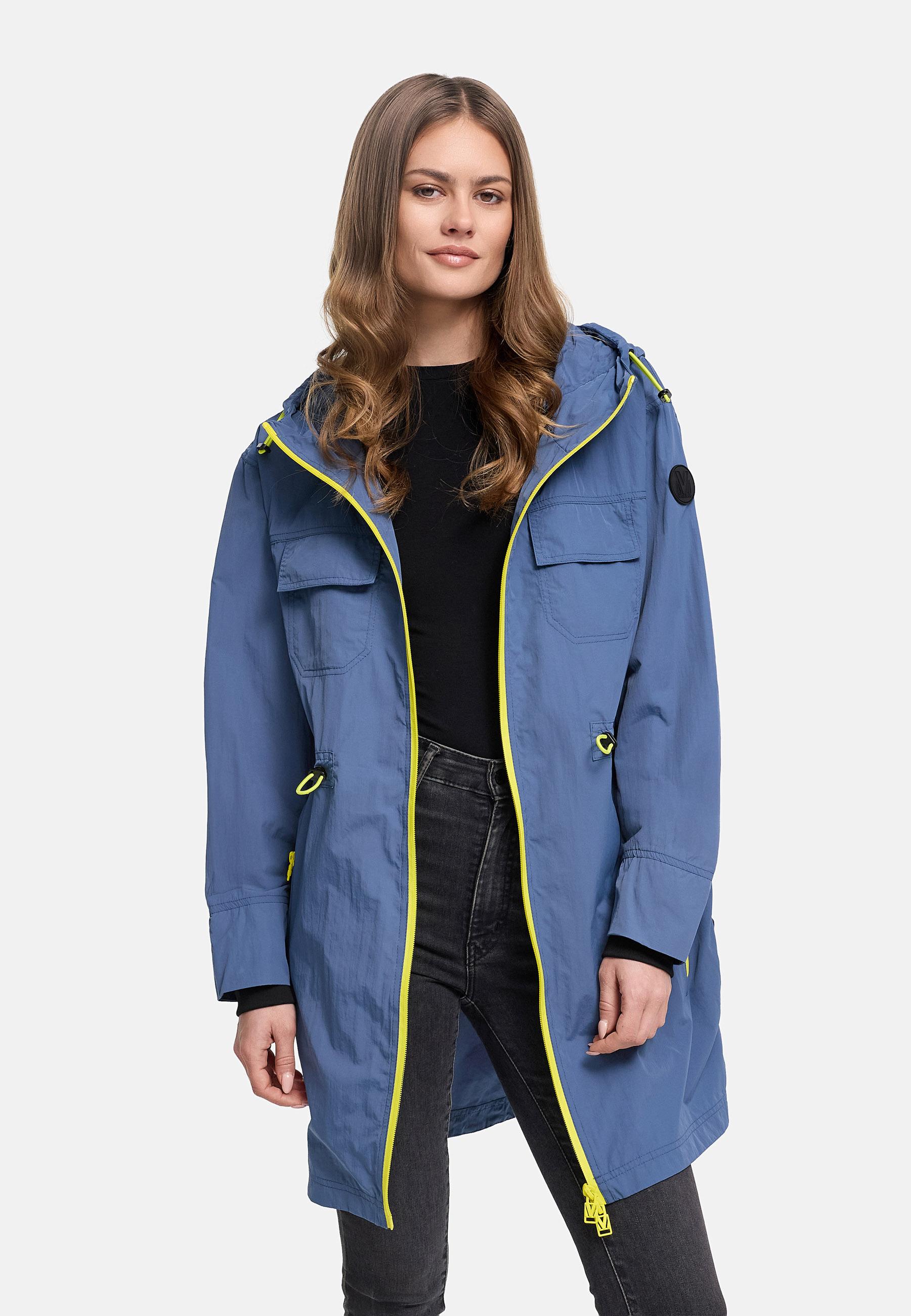 Parka leichter Übergangsmantel mit Taillenzugkordeln "Trüffelbonbon 16" Dusty Blue
