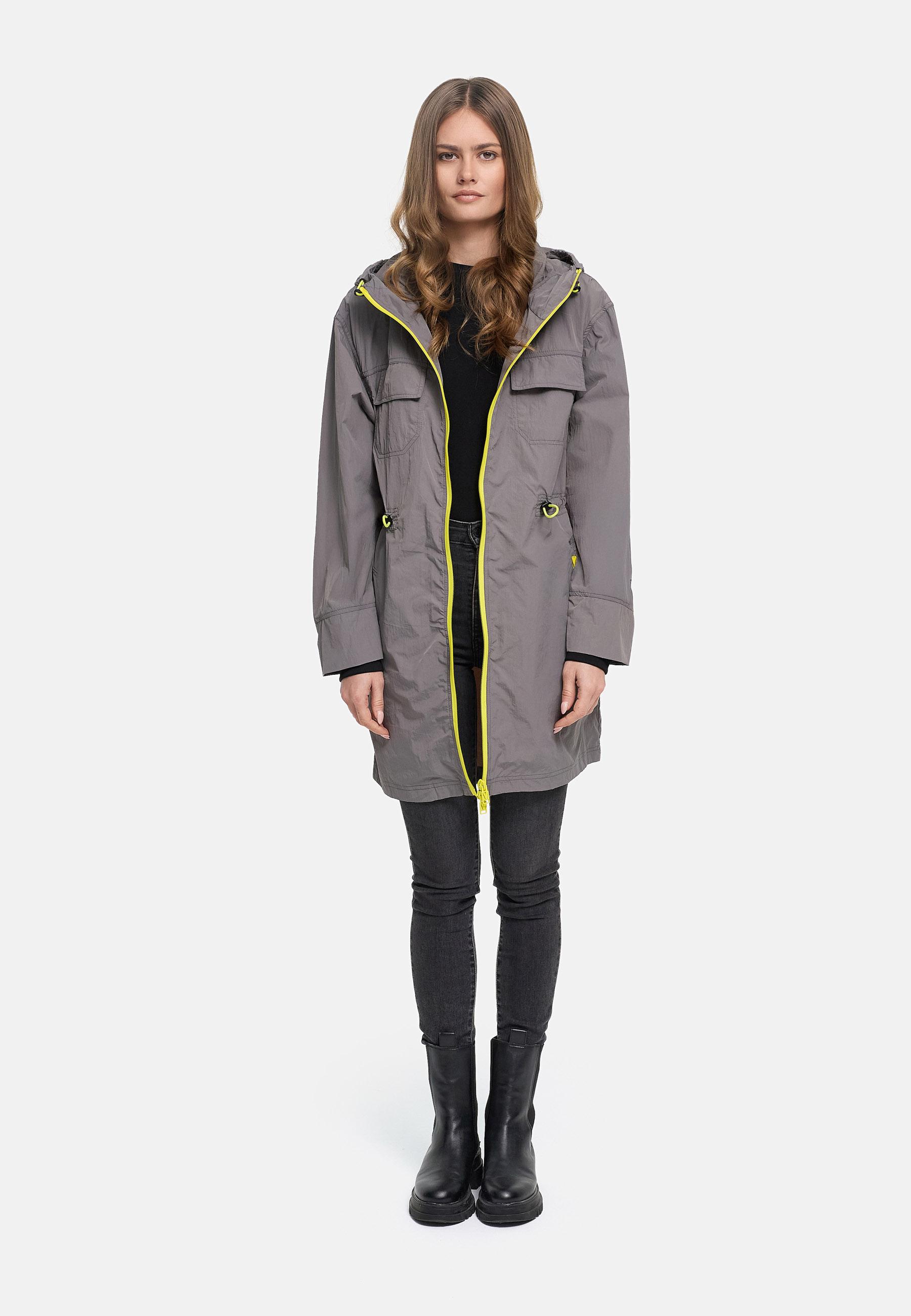 Parka leichter Übergangsmantel mit Taillenzugkordeln "Trüffelbonbon 16" Grey