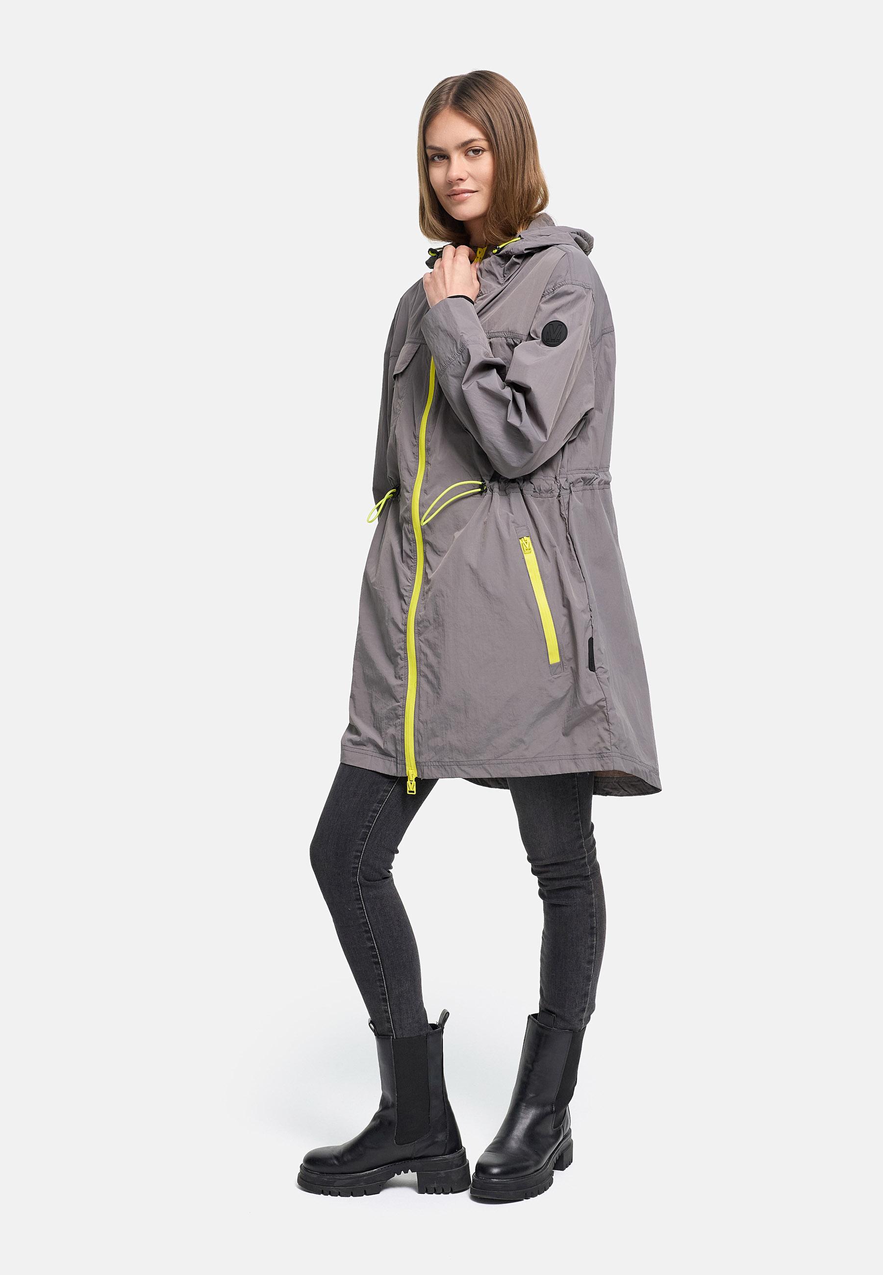 Parka leichter Übergangsmantel mit Taillenzugkordeln "Trüffelbonbon 16" Grey