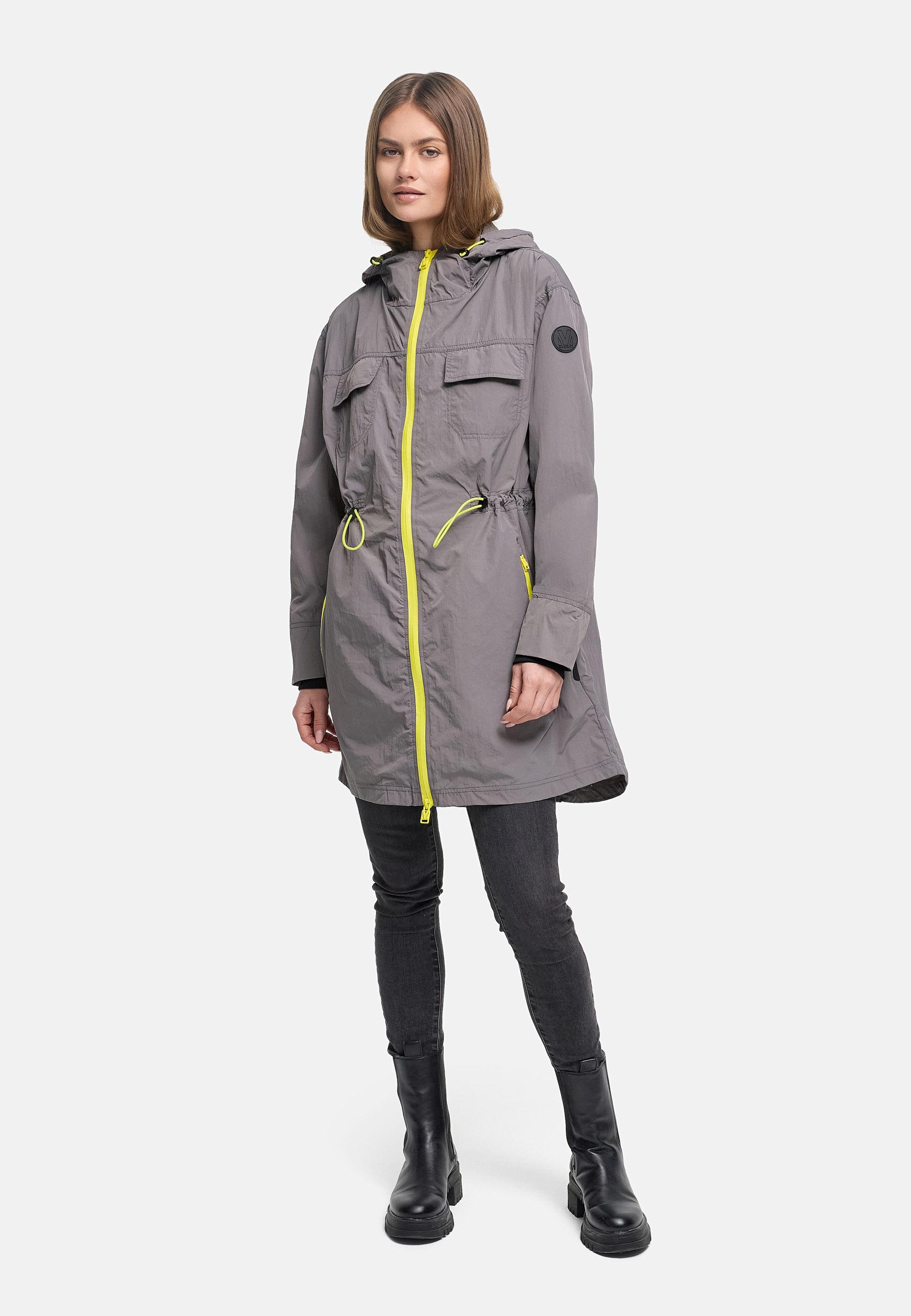 Parka leichter Übergangsmantel mit Taillenzugkordeln "Trüffelbonbon 16" Grey