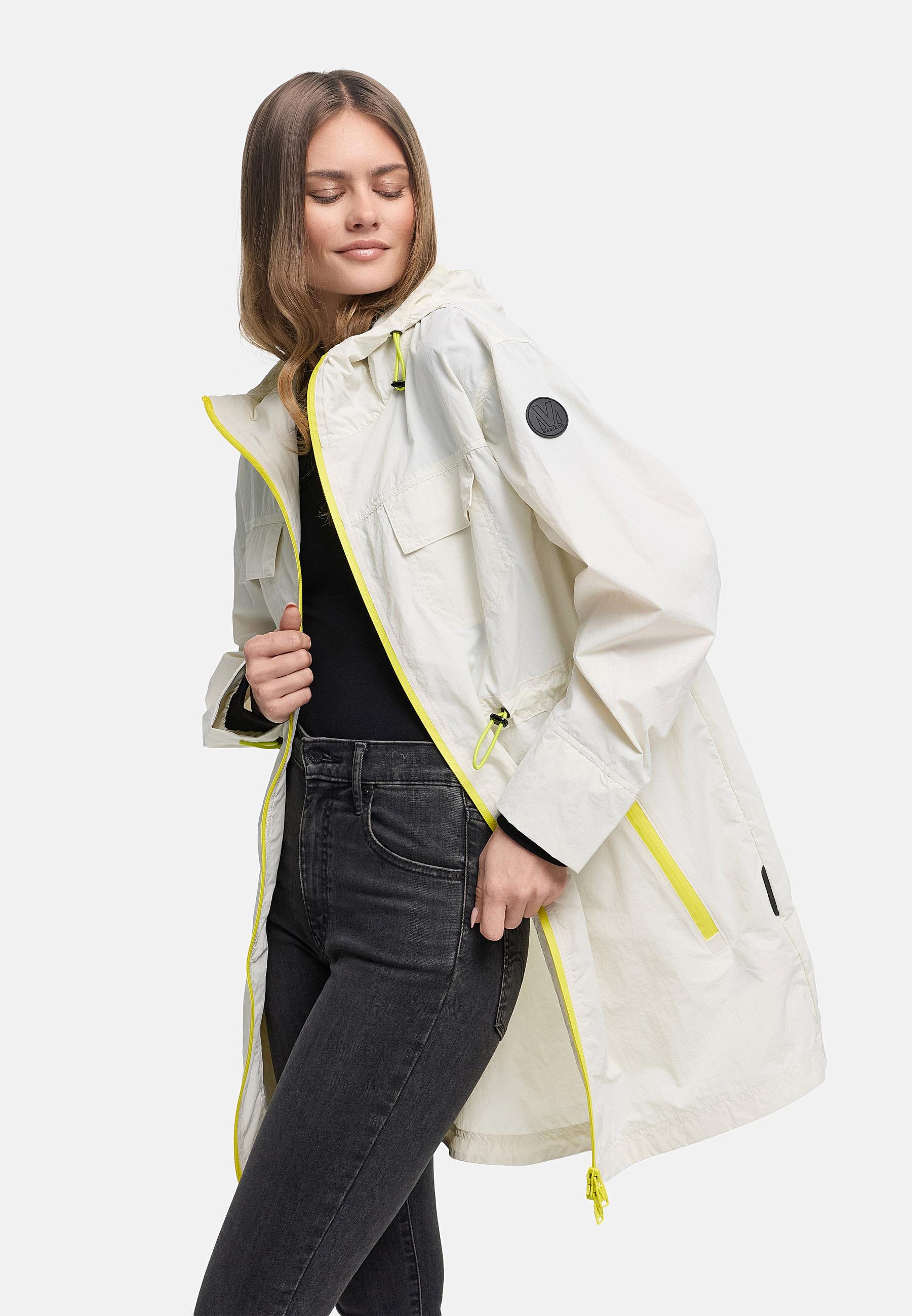 Parka leichter Übergangsmantel mit Taillenzugkordeln "Trüffelbonbon 16" Offwhite