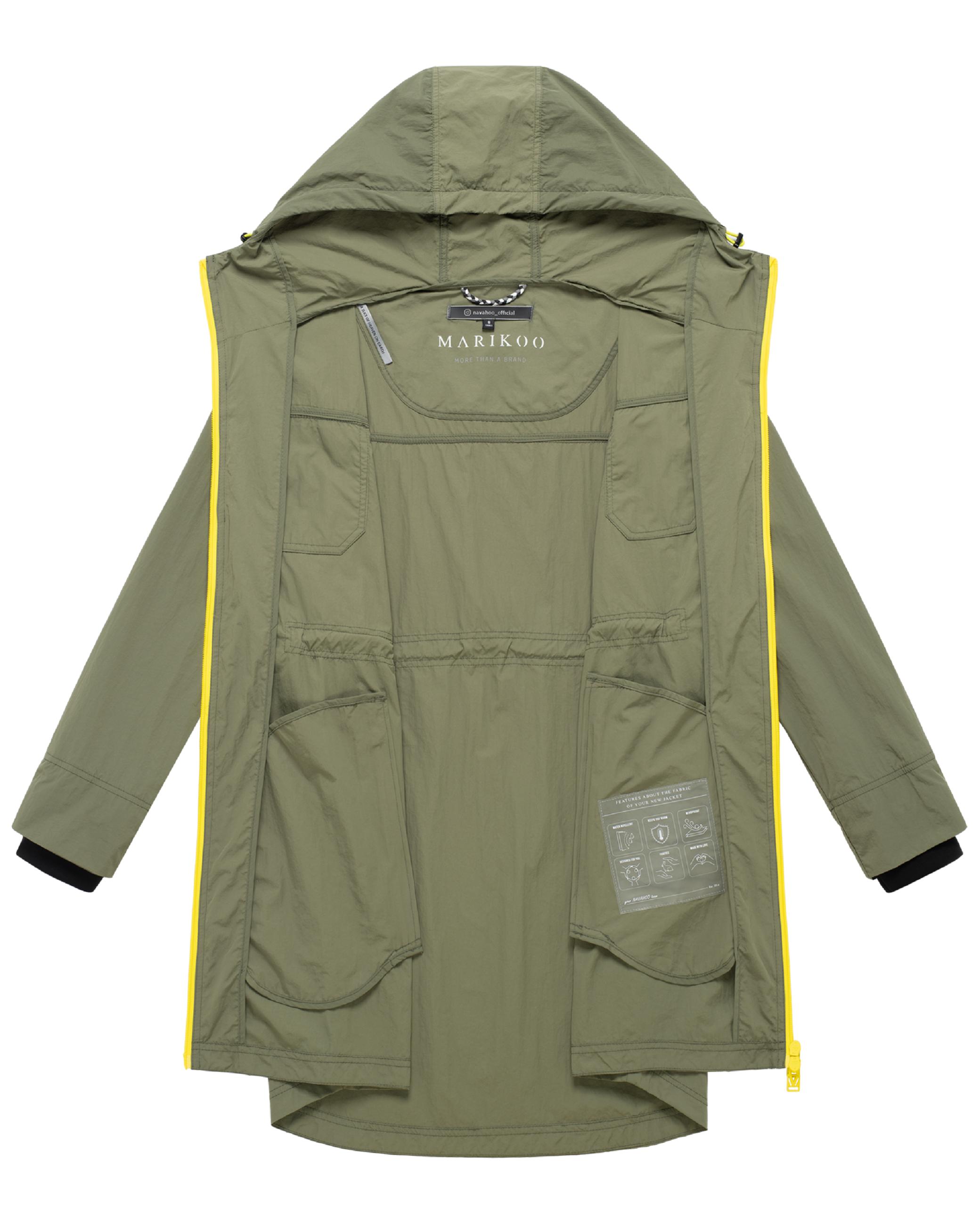 Parka leichter Übergangsmantel mit Taillenzugkordeln "Trüffelbonbon 16" Olive Leaf