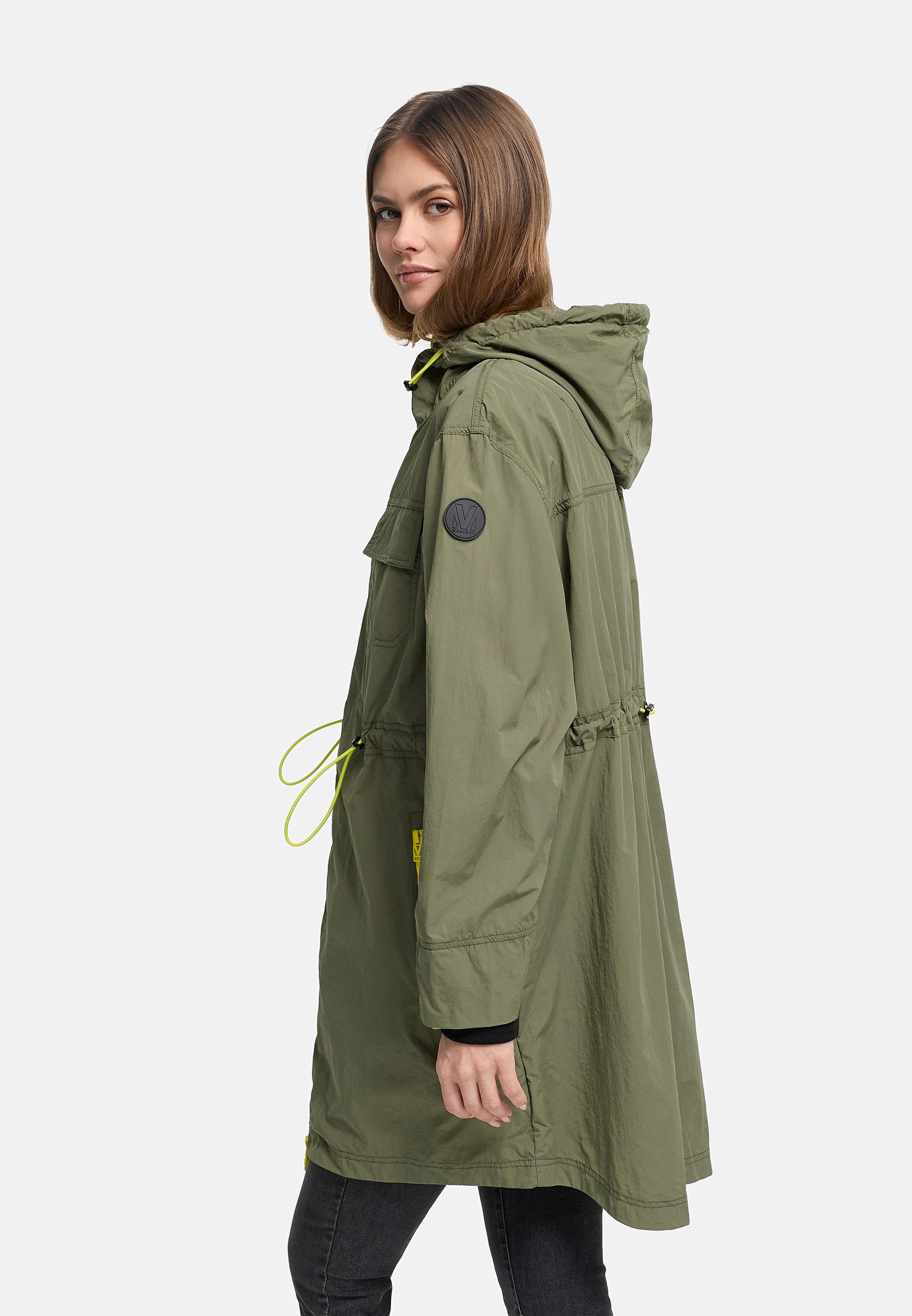 Parka leichter Übergangsmantel mit Taillenzugkordeln "Trüffelbonbon 16" Olive Leaf