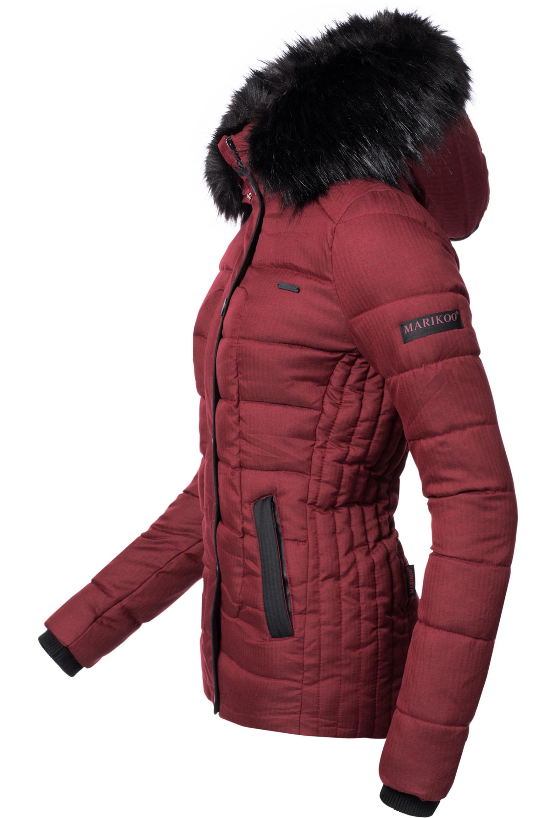 Winter Steppjacke mit Kapuze "Unique" Bordeaux