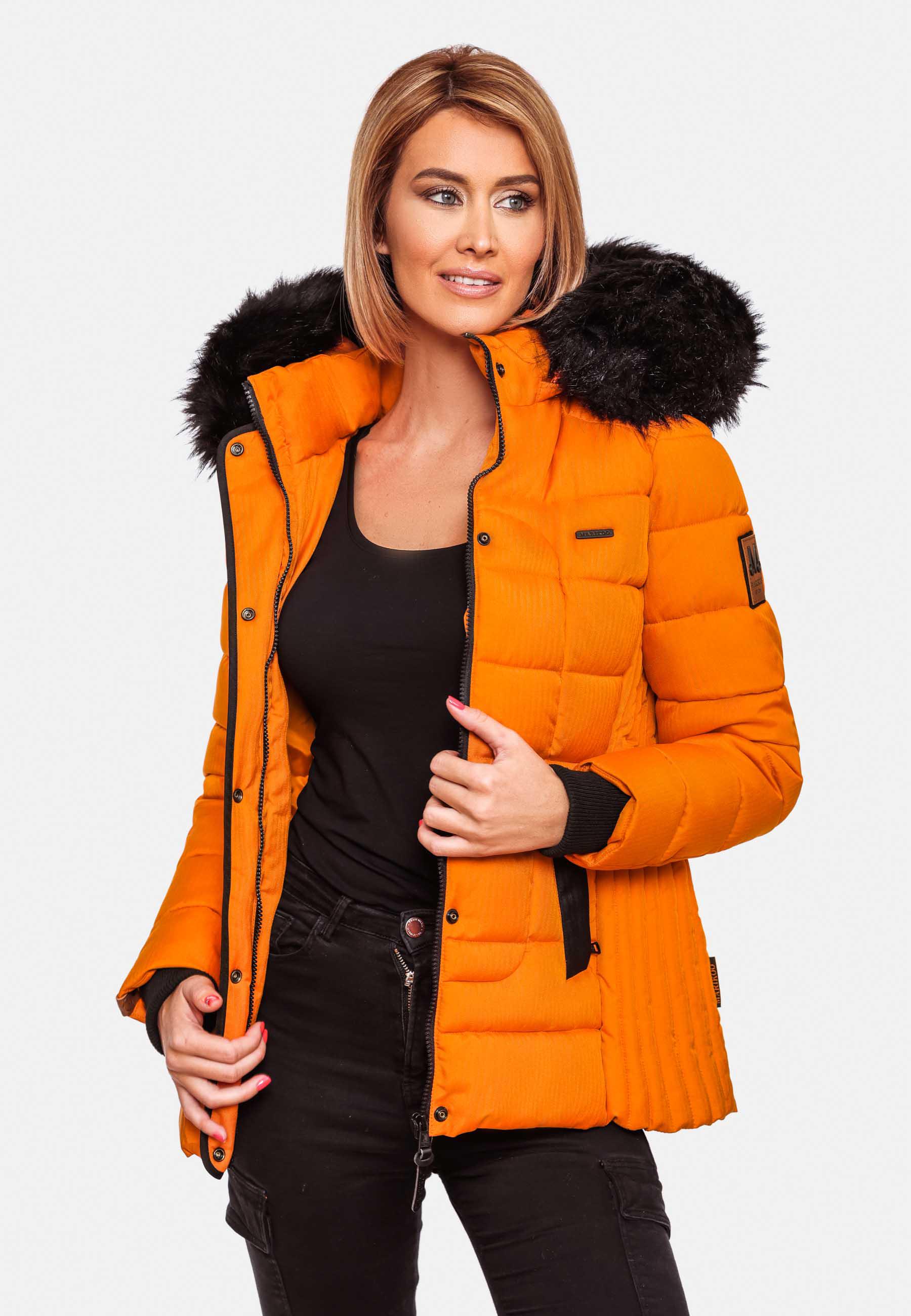 Winter Steppjacke mit Kapuze "Unique" Burnt Orange