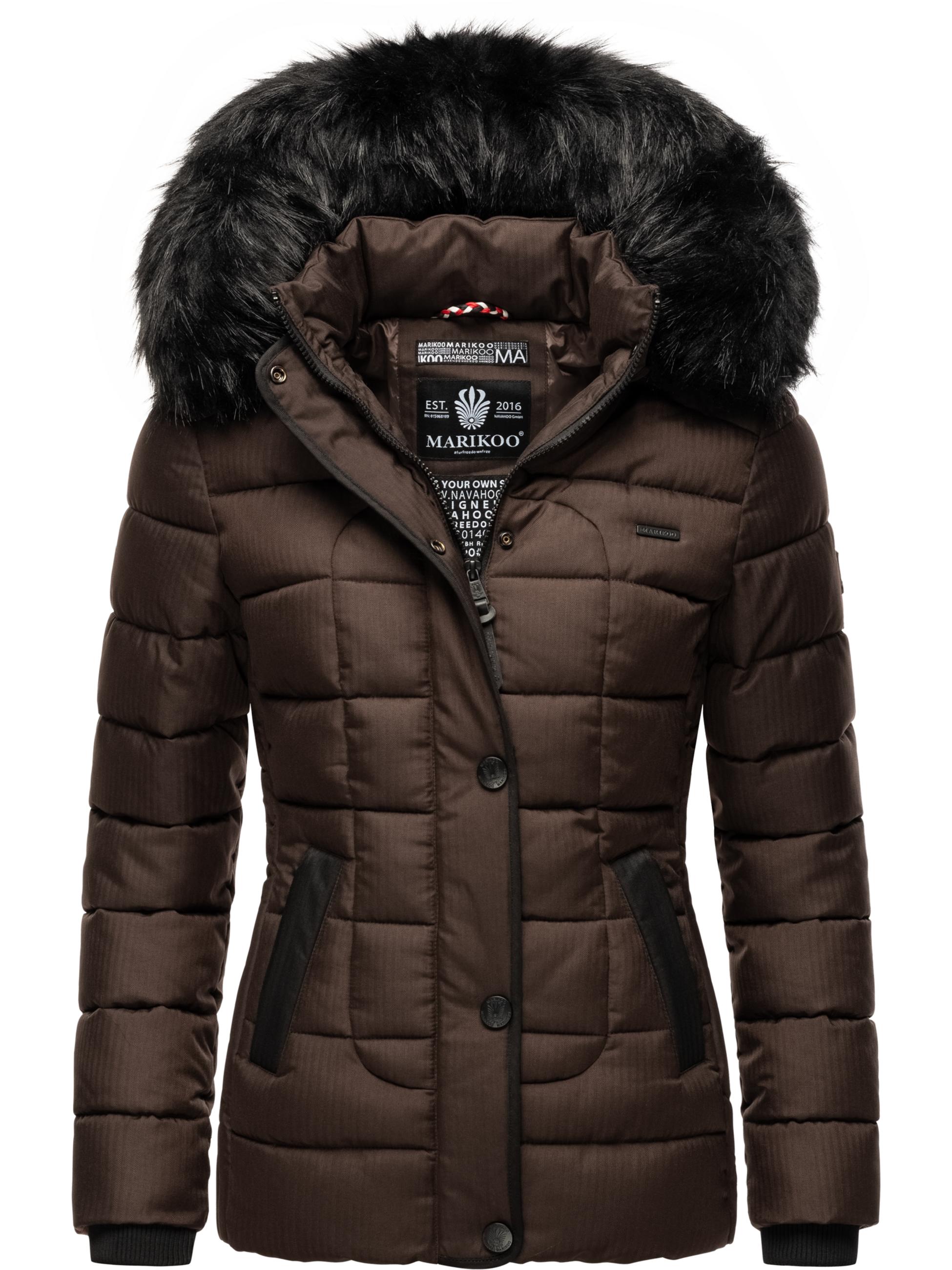 Winter Steppjacke mit Kapuze "Unique" Dark Choco