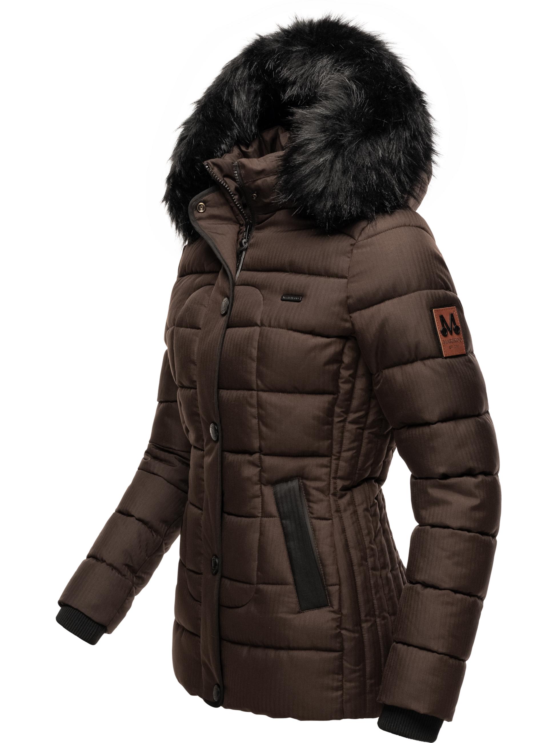 Winter Steppjacke mit Kapuze "Unique" Dark Choco