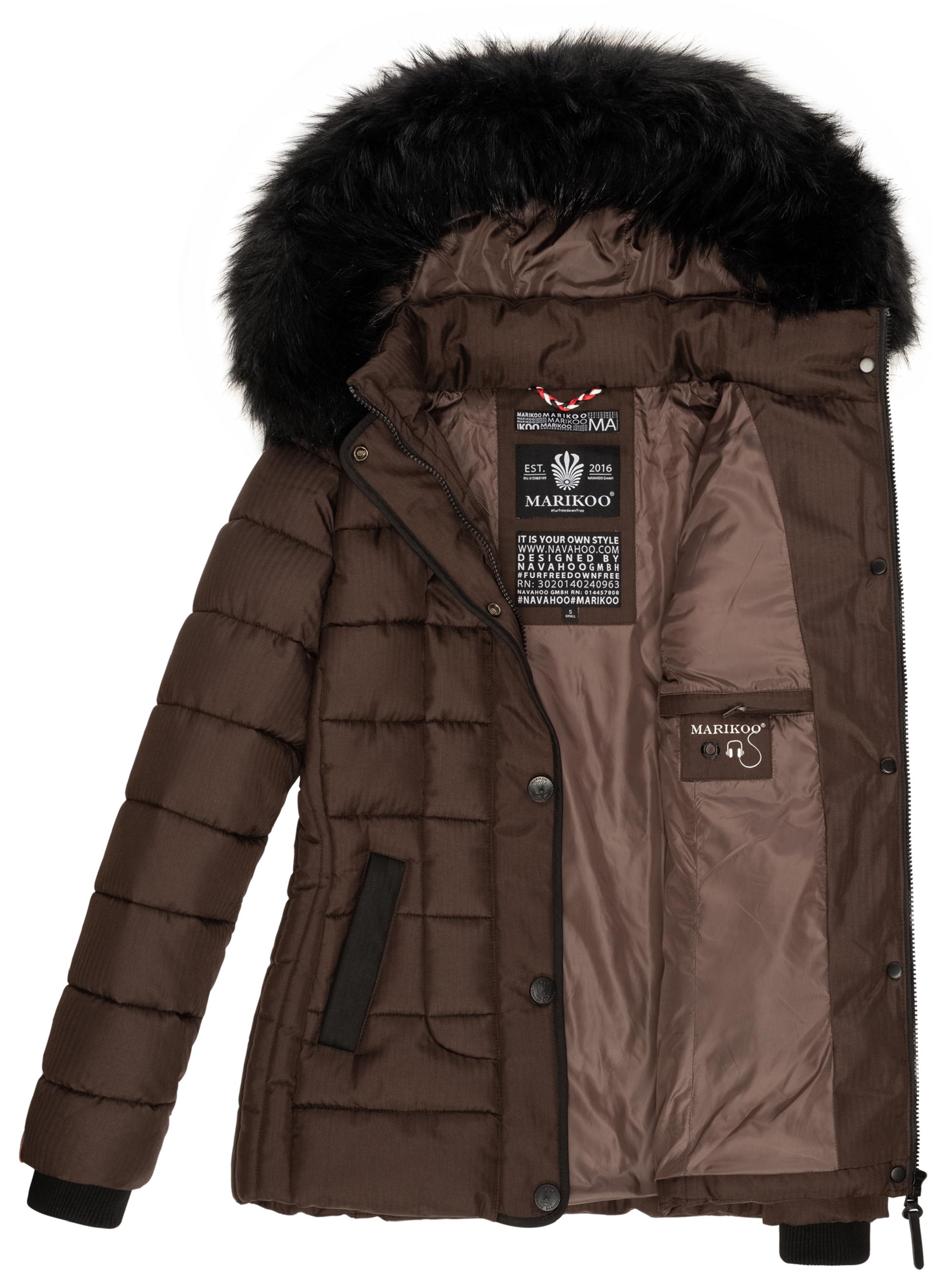 Winter Steppjacke mit Kapuze "Unique" Dark Choco