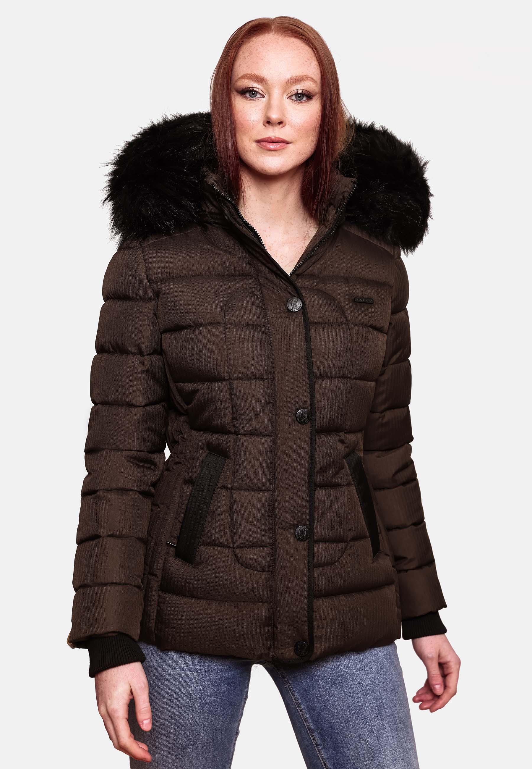 Winter Steppjacke mit Kapuze "Unique" Dark Choco