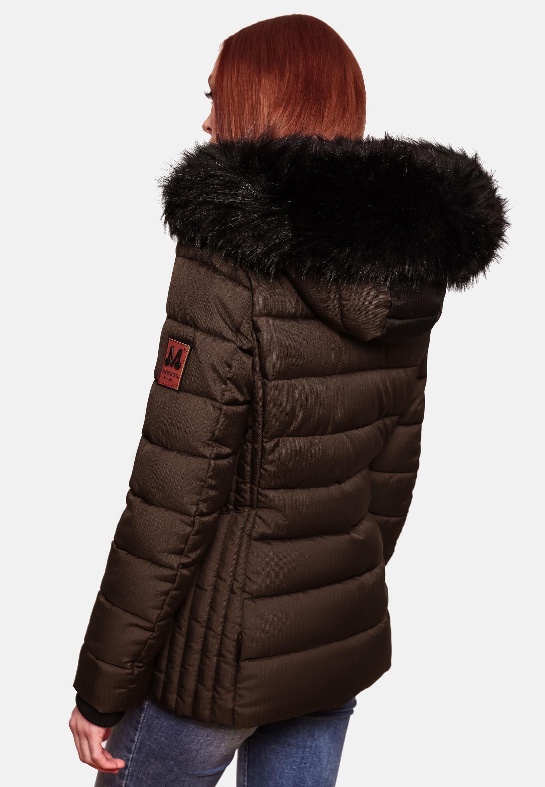 Winter Steppjacke mit Kapuze "Unique" Dark Choco