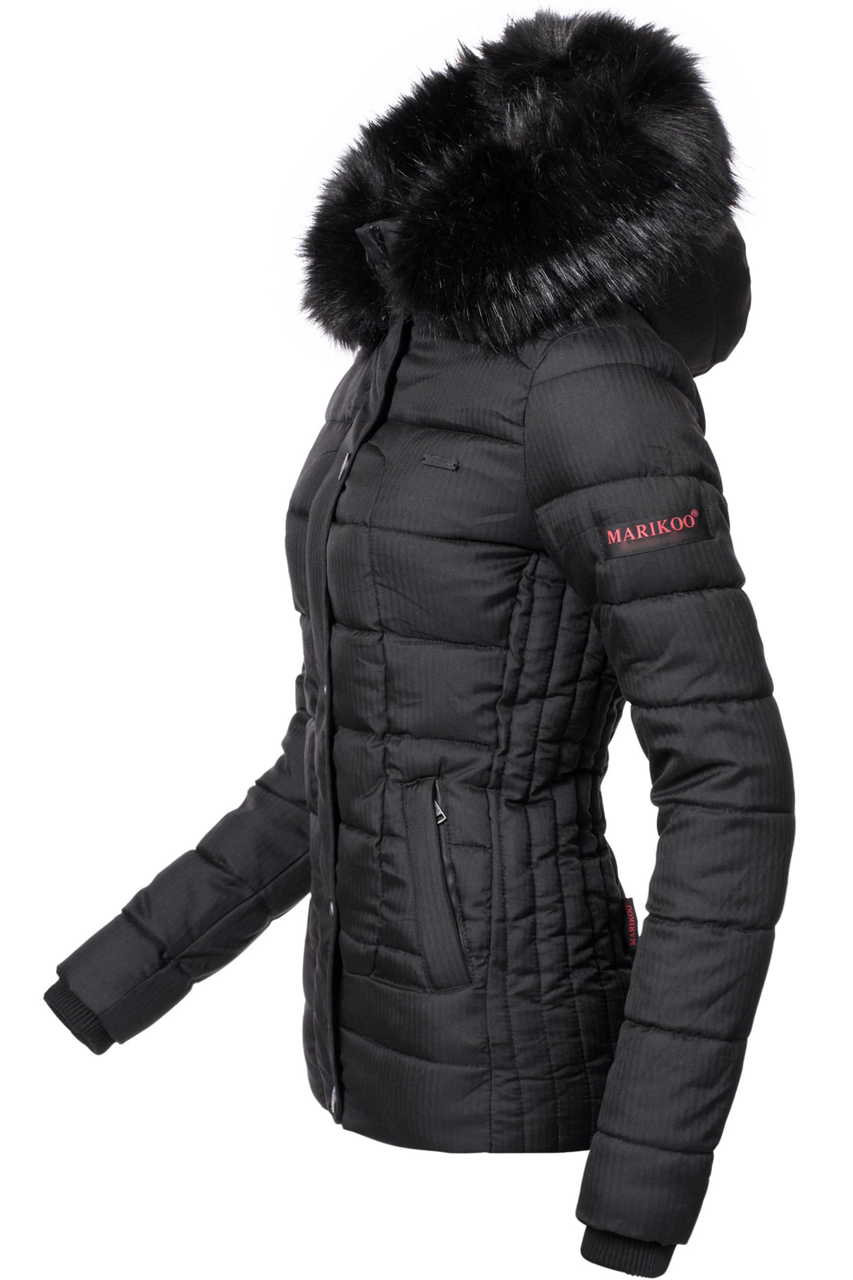 Winter Steppjacke mit Kapuze "Unique" Schwarz