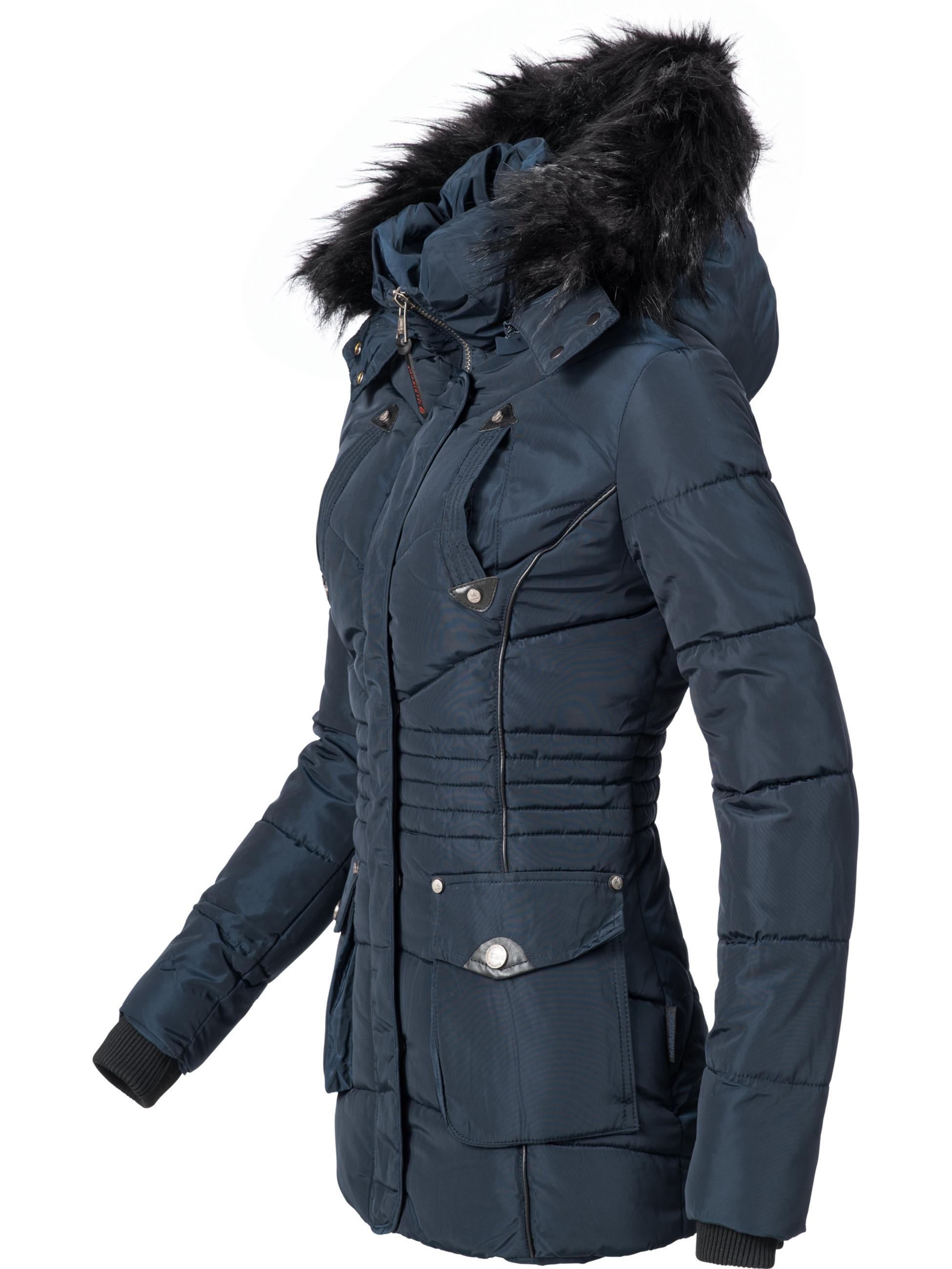 Gefütterte Steppjacke mit Kapuze "Vanilla" Blau