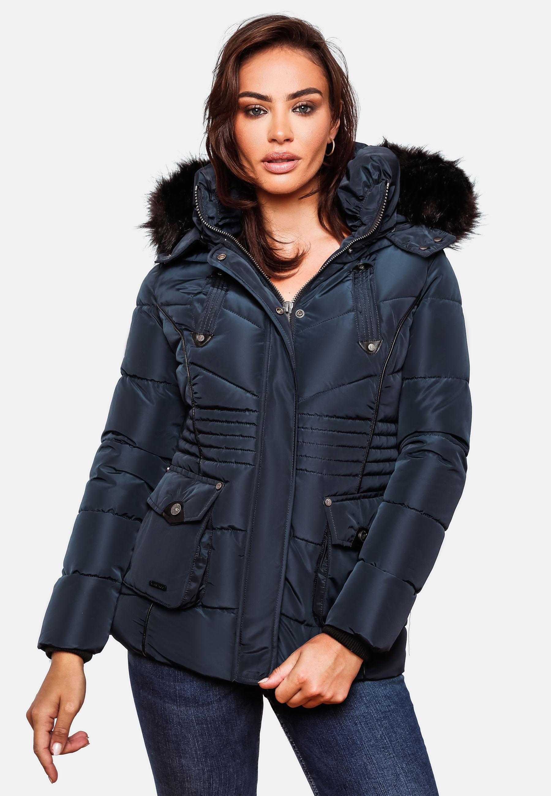 Gefütterte Steppjacke mit Kapuze "Vanilla" Blau