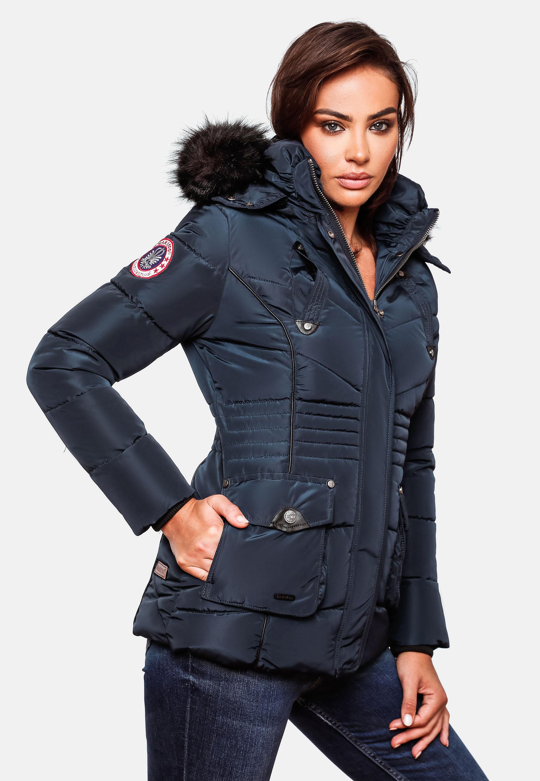 Gefütterte Steppjacke mit Kapuze "Vanilla" Blau