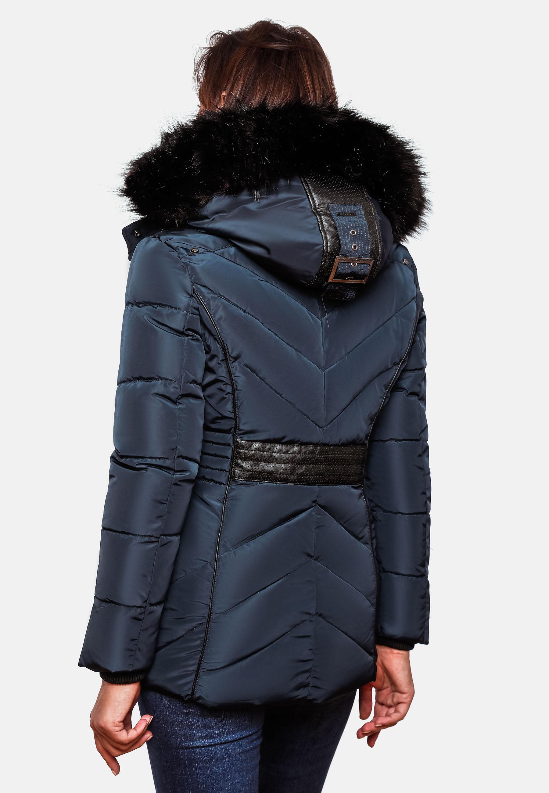 Gefütterte Steppjacke mit Kapuze "Vanilla" Blau