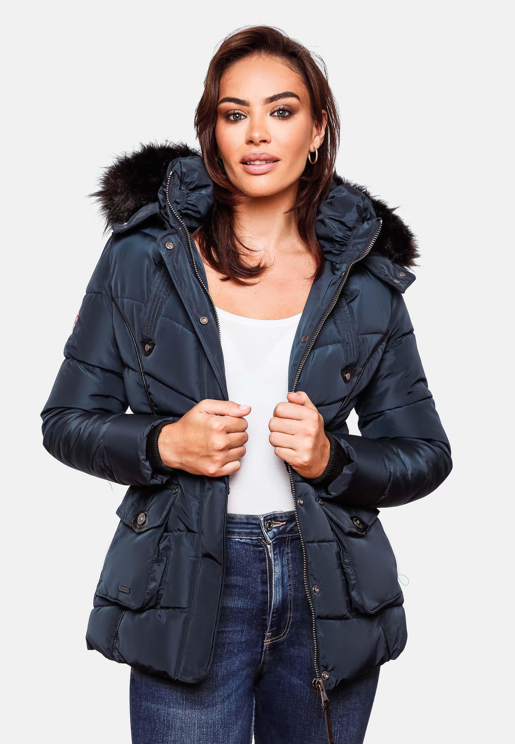 Gefütterte Steppjacke mit Kapuze "Vanilla" Blau