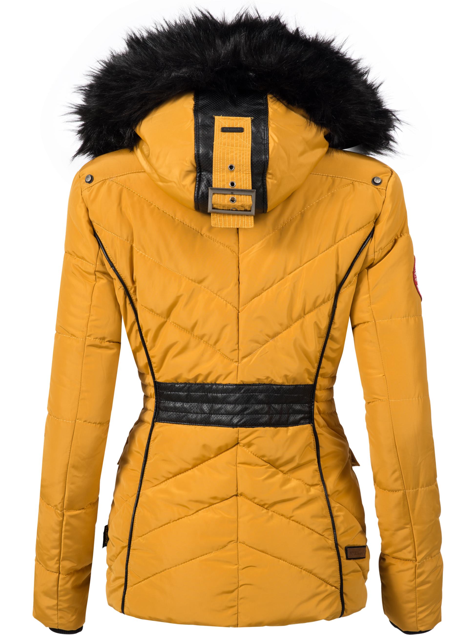 Gefütterte Steppjacke mit Kapuze "Vanilla" Gelb