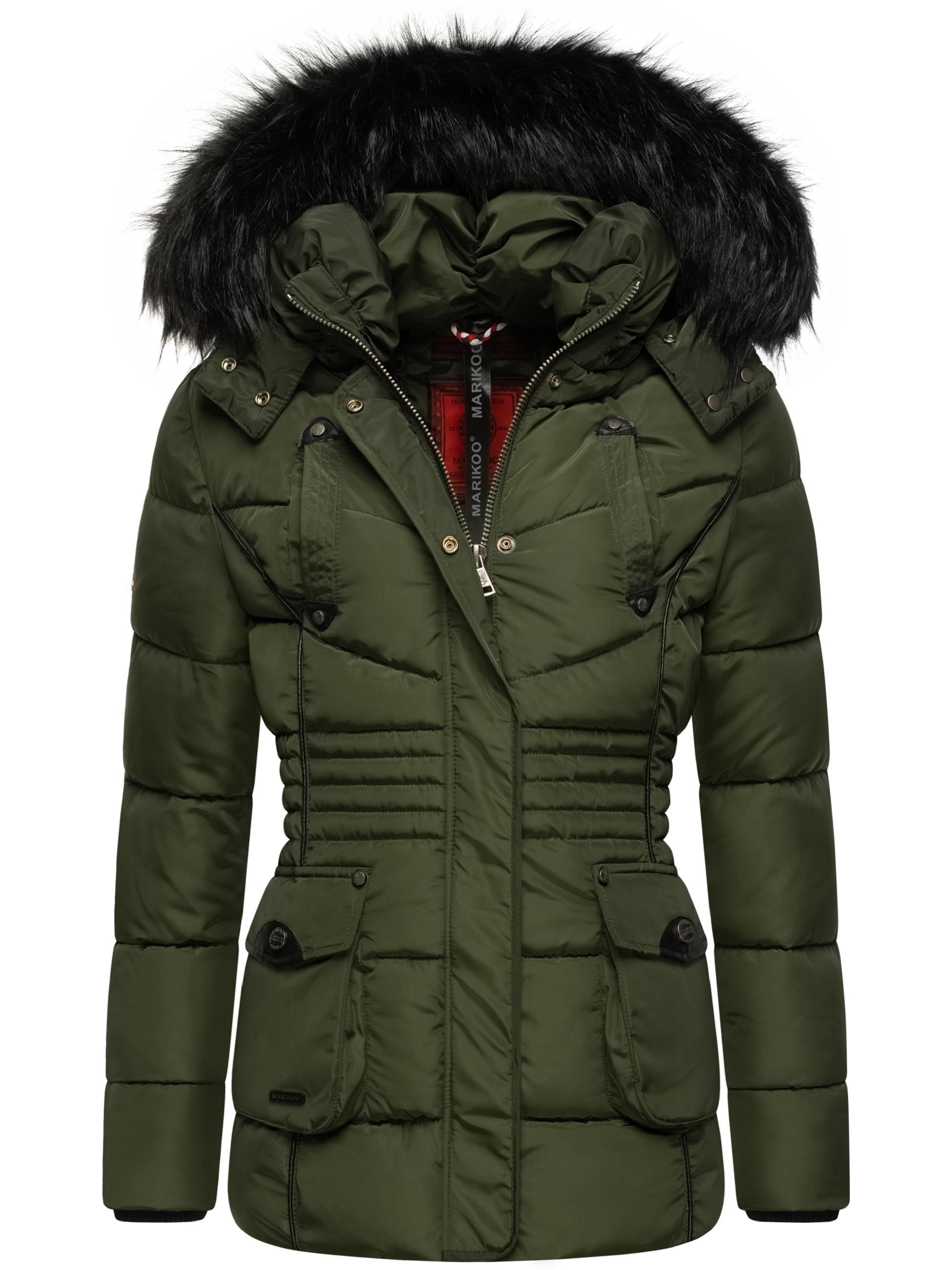 Gefütterte Steppjacke mit Kapuze "Vanilla" Olive