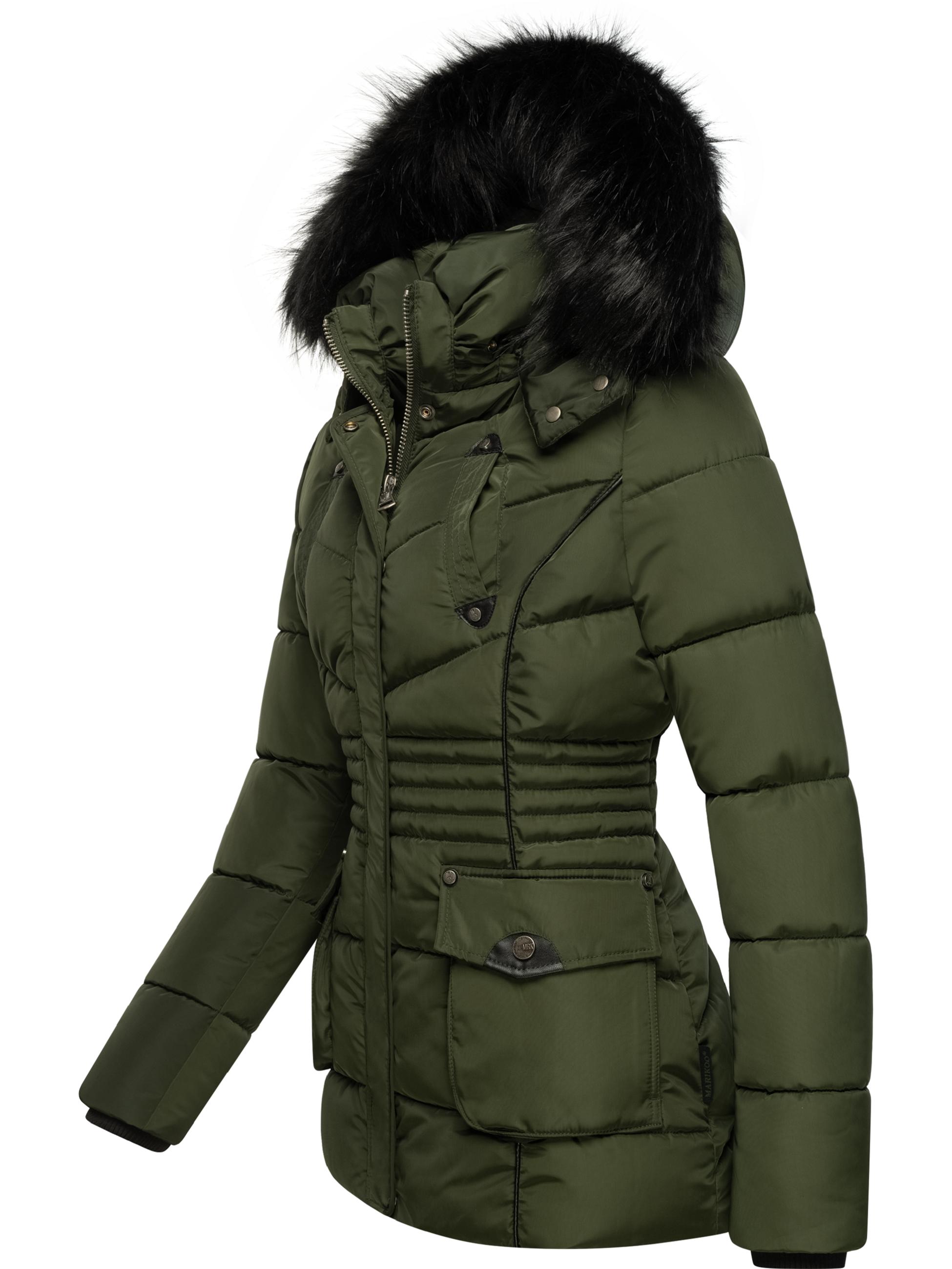 Gefütterte Steppjacke mit Kapuze "Vanilla" Olive