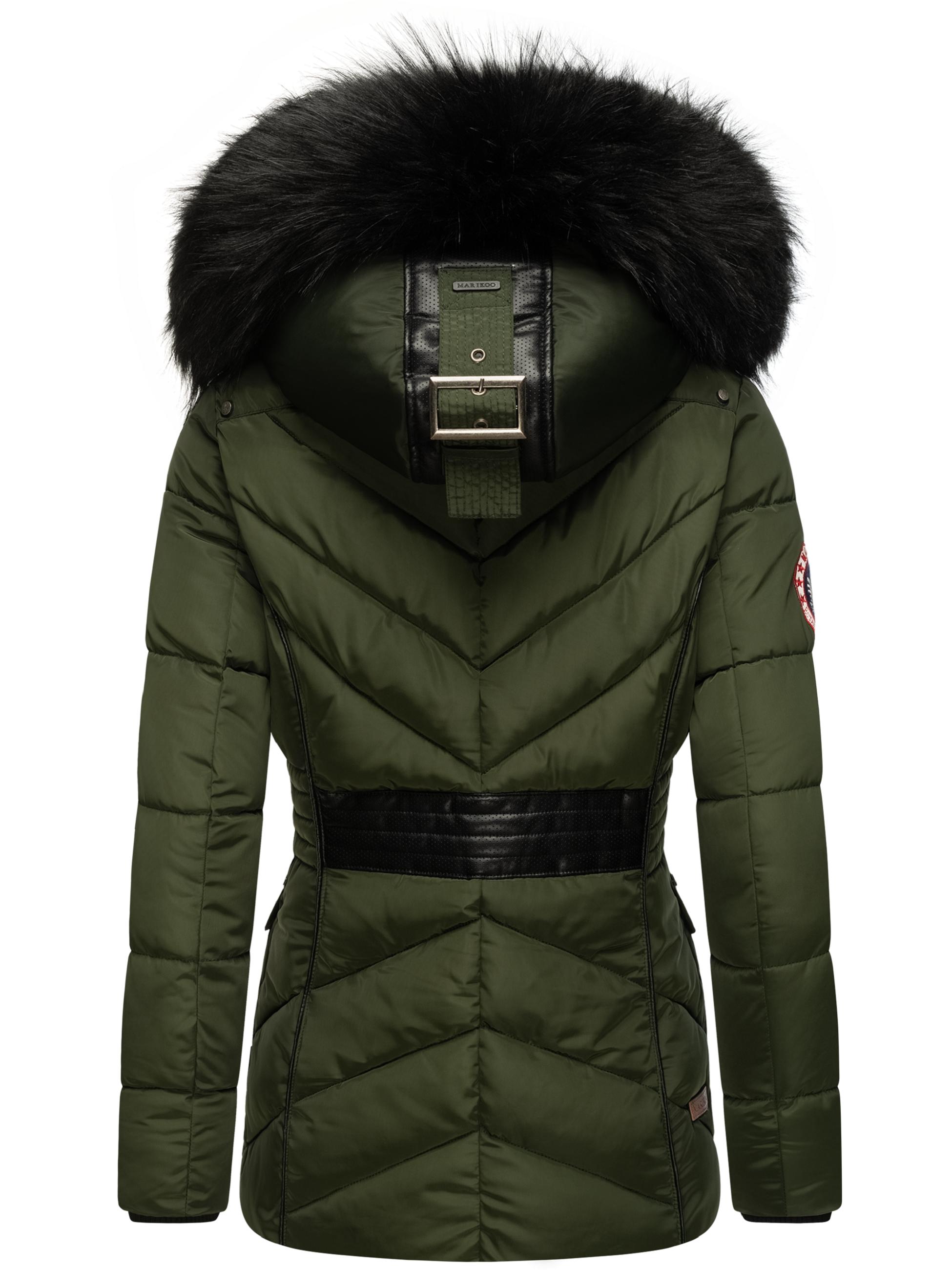 Gefütterte Steppjacke mit Kapuze "Vanilla" Olive