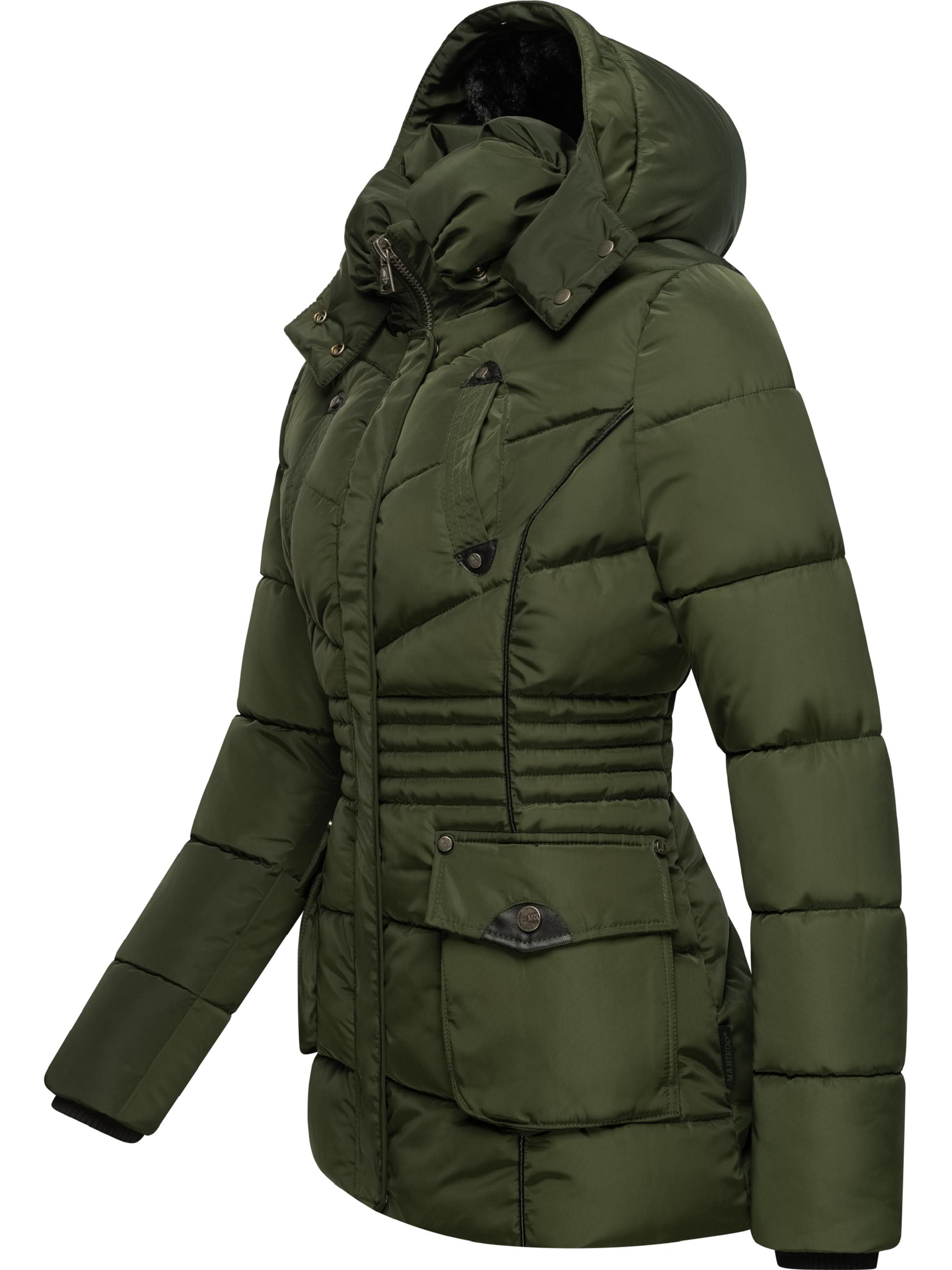 Gefütterte Steppjacke mit Kapuze "Vanilla" Olive