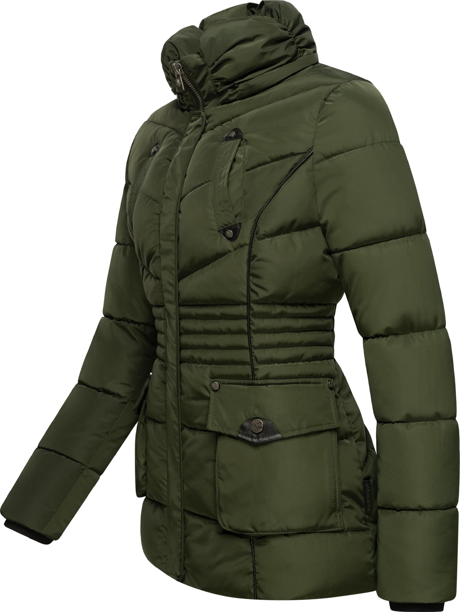 Gefütterte Steppjacke mit Kapuze "Vanilla" Olive