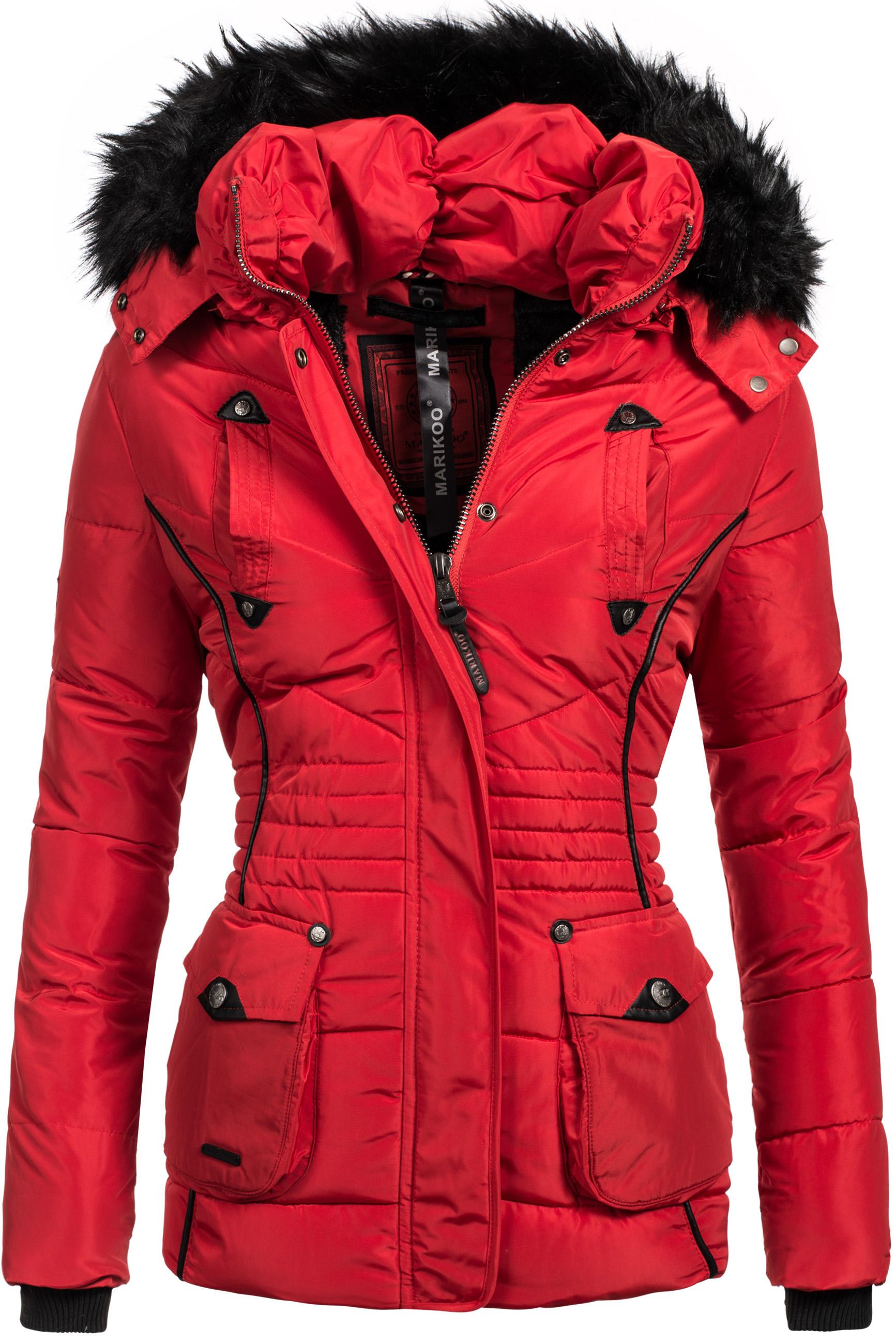 Gefütterte Steppjacke mit Kapuze "Vanilla" Rot