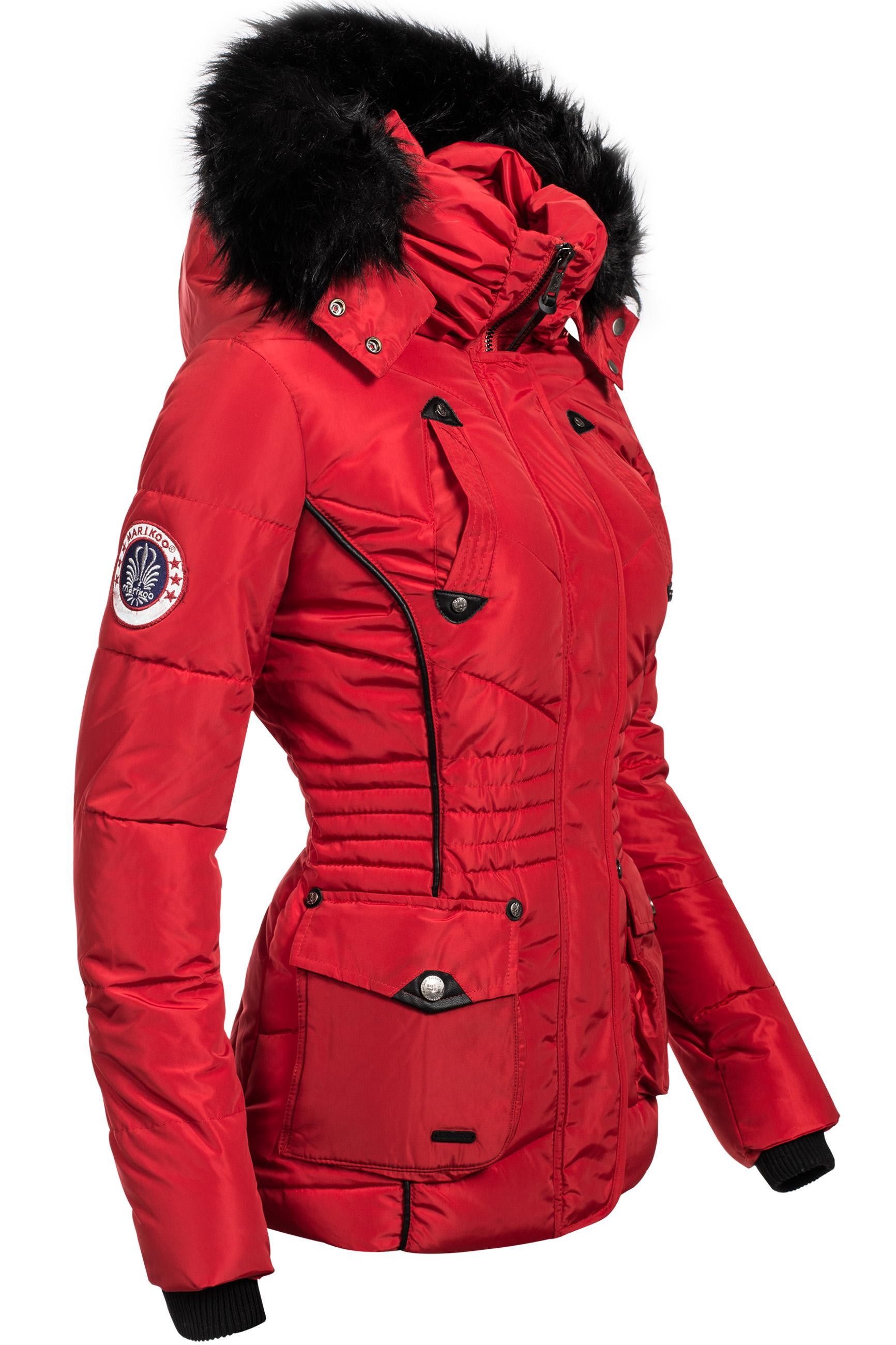 Gefütterte Steppjacke mit Kapuze "Vanilla" Rot