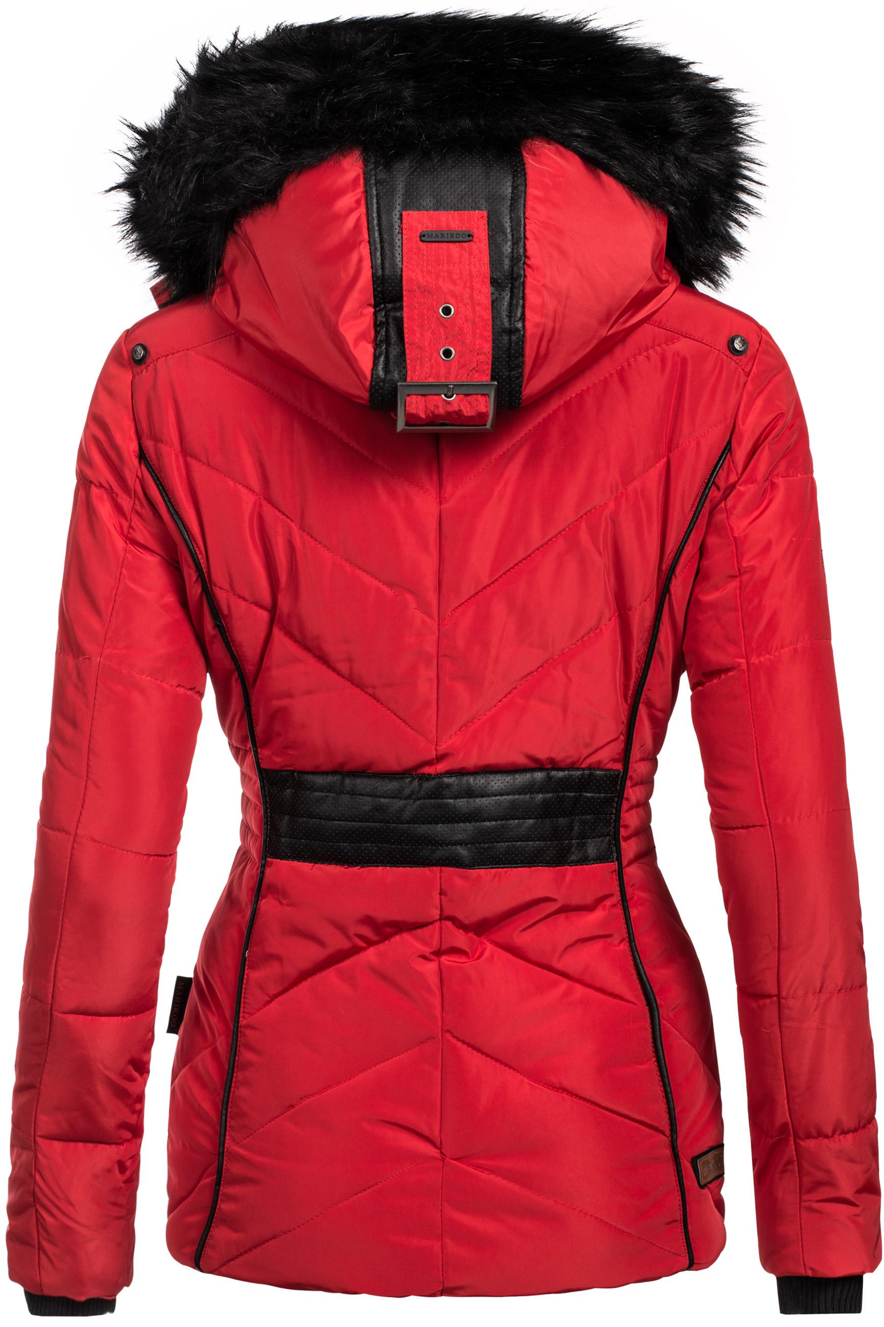 Gefütterte Steppjacke mit Kapuze "Vanilla" Rot