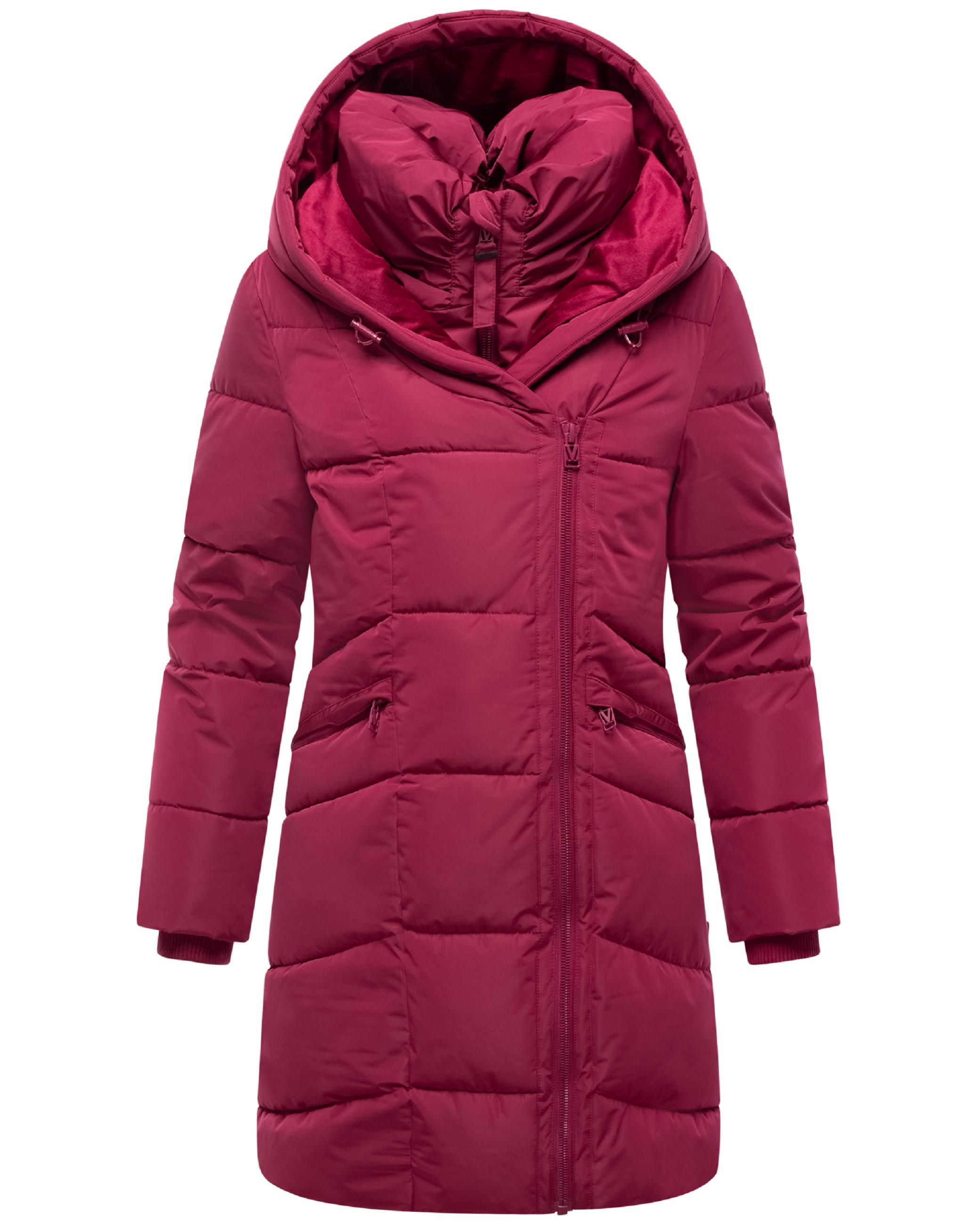 Gesteppter Winter Kurzmantel mit Kapuze "Virenaa 16" Berry Wine