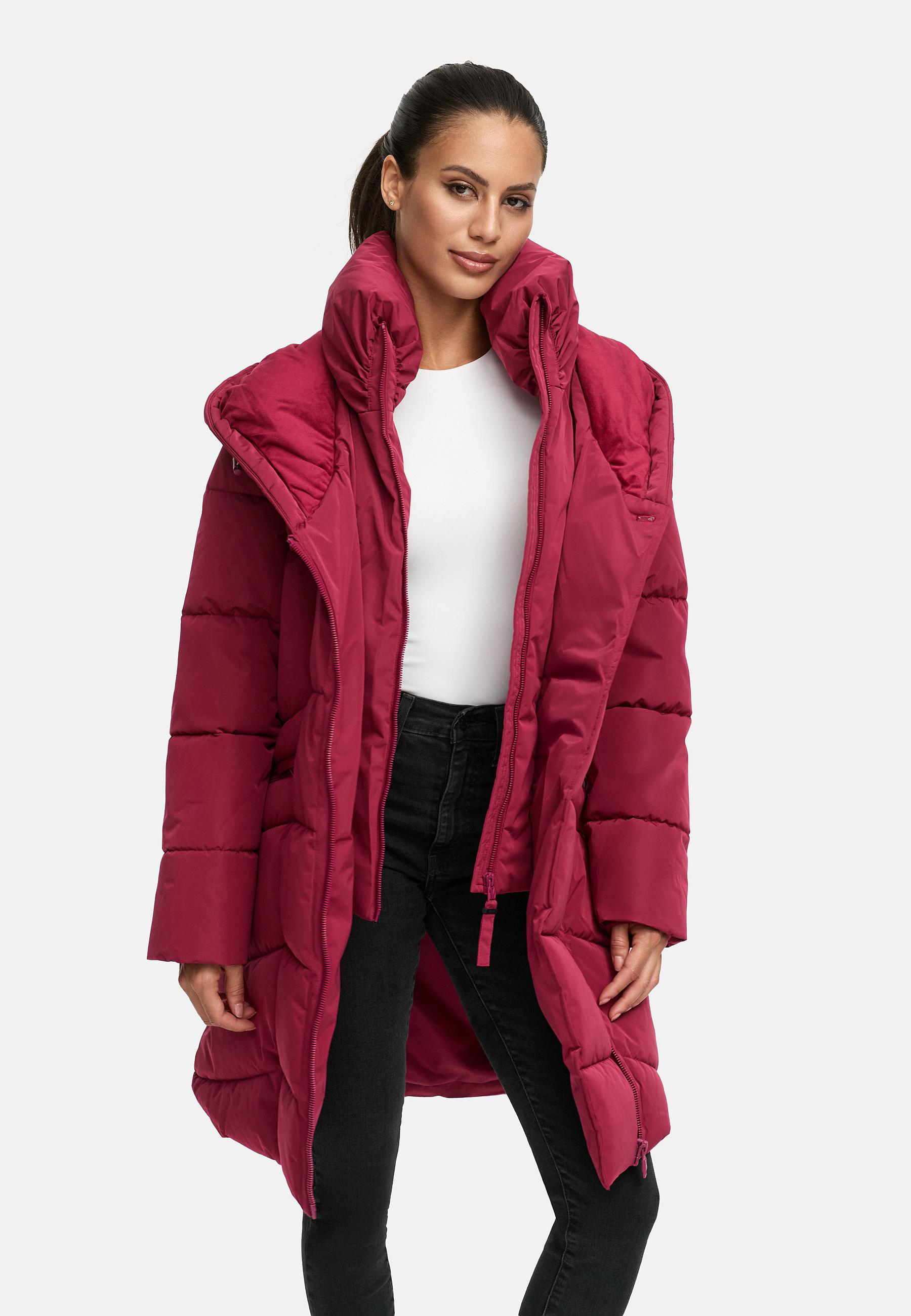Gesteppter Winter Kurzmantel mit Kapuze "Virenaa 16" Berry Wine