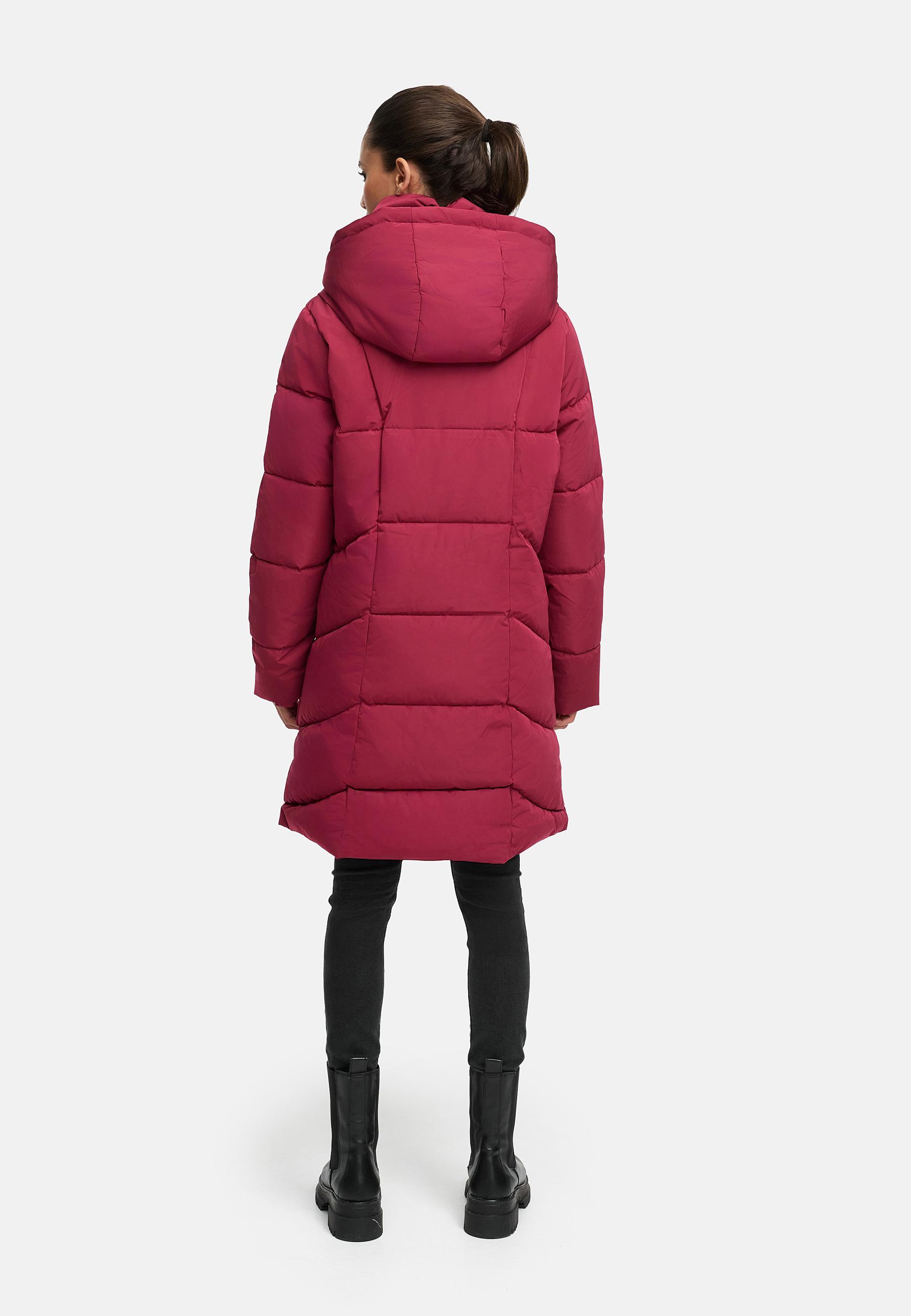 Gesteppter Winter Kurzmantel mit Kapuze "Virenaa 16" Berry Wine