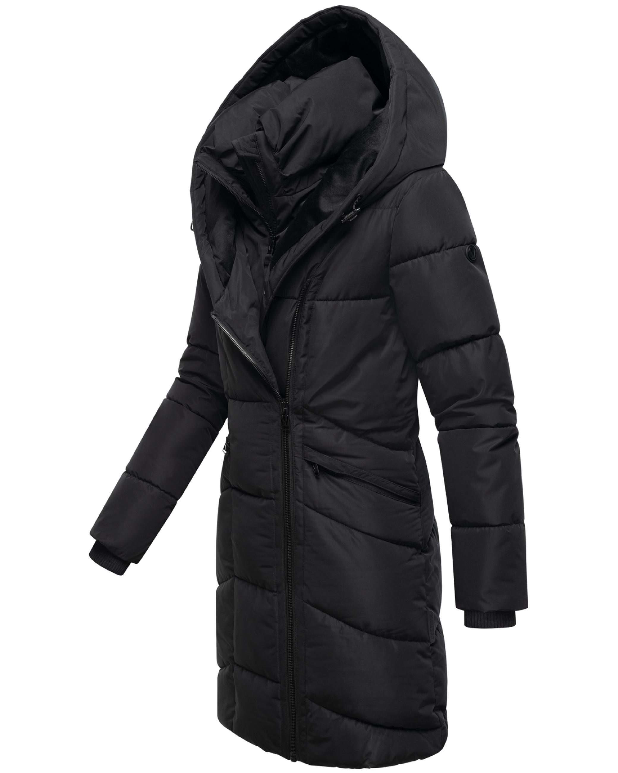 Gesteppter Winter Kurzmantel mit Kapuze "Virenaa 16" Black