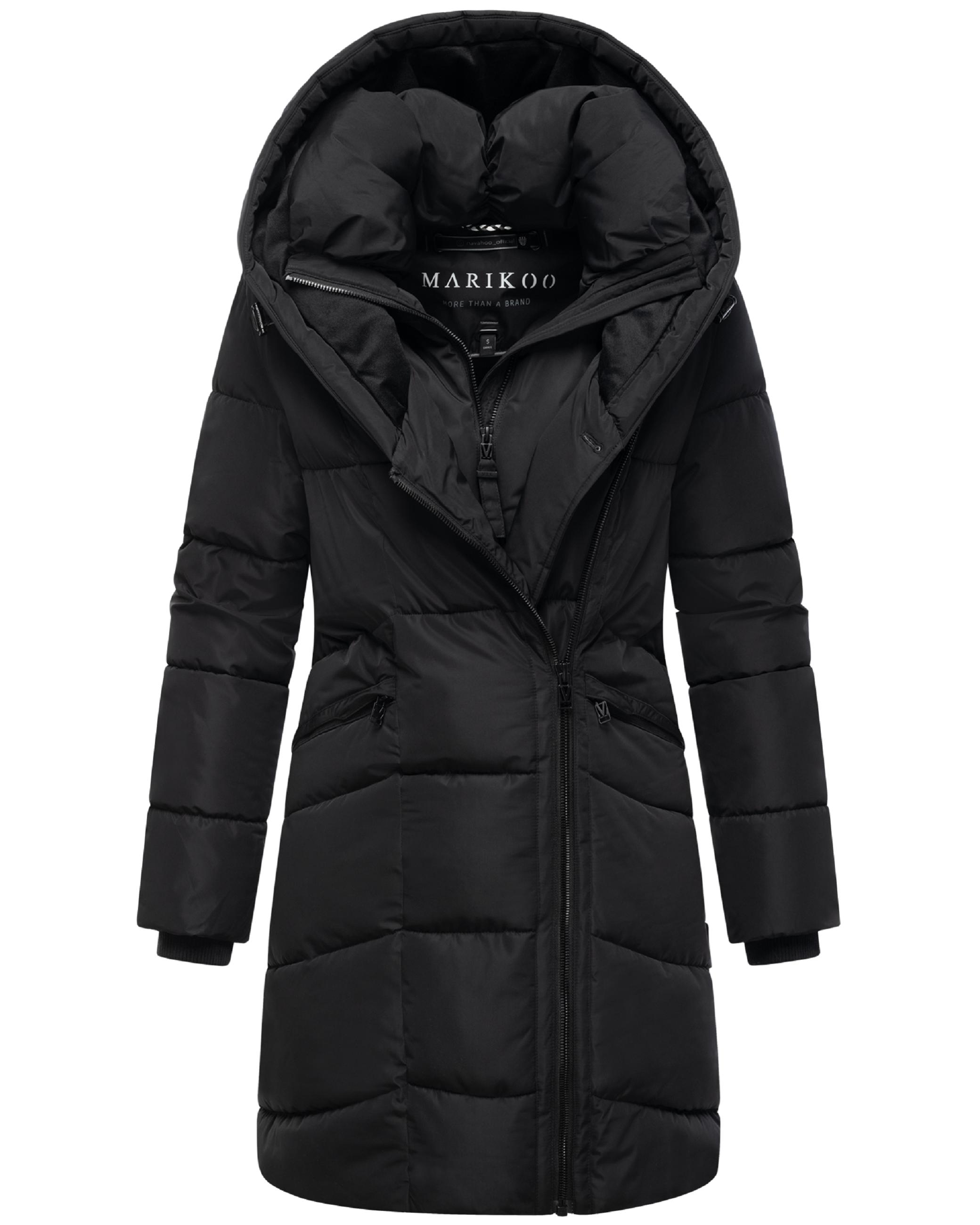 Gesteppter Winter Kurzmantel mit Kapuze "Virenaa 16" Black