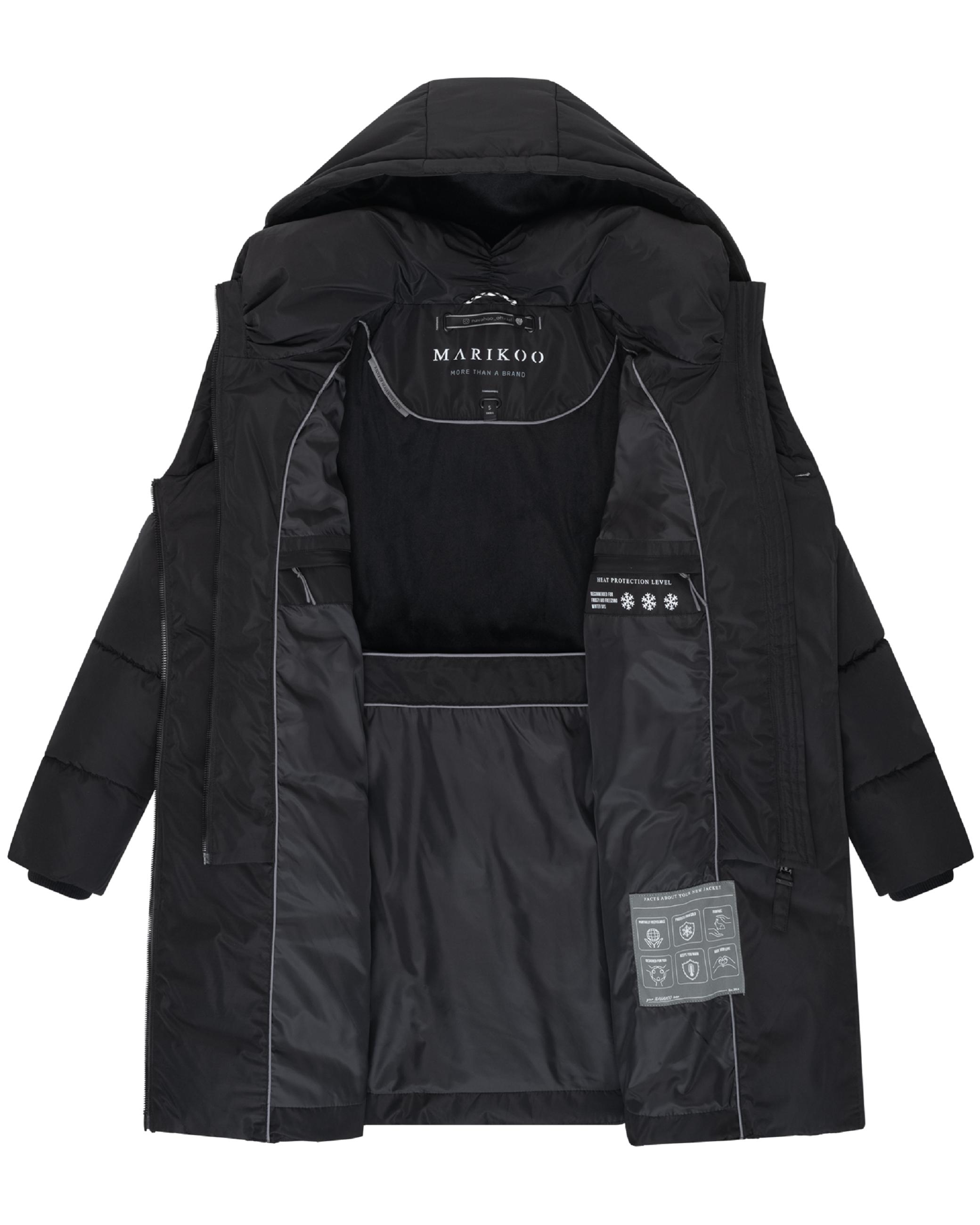 Gesteppter Winter Kurzmantel mit Kapuze "Virenaa 16" Black